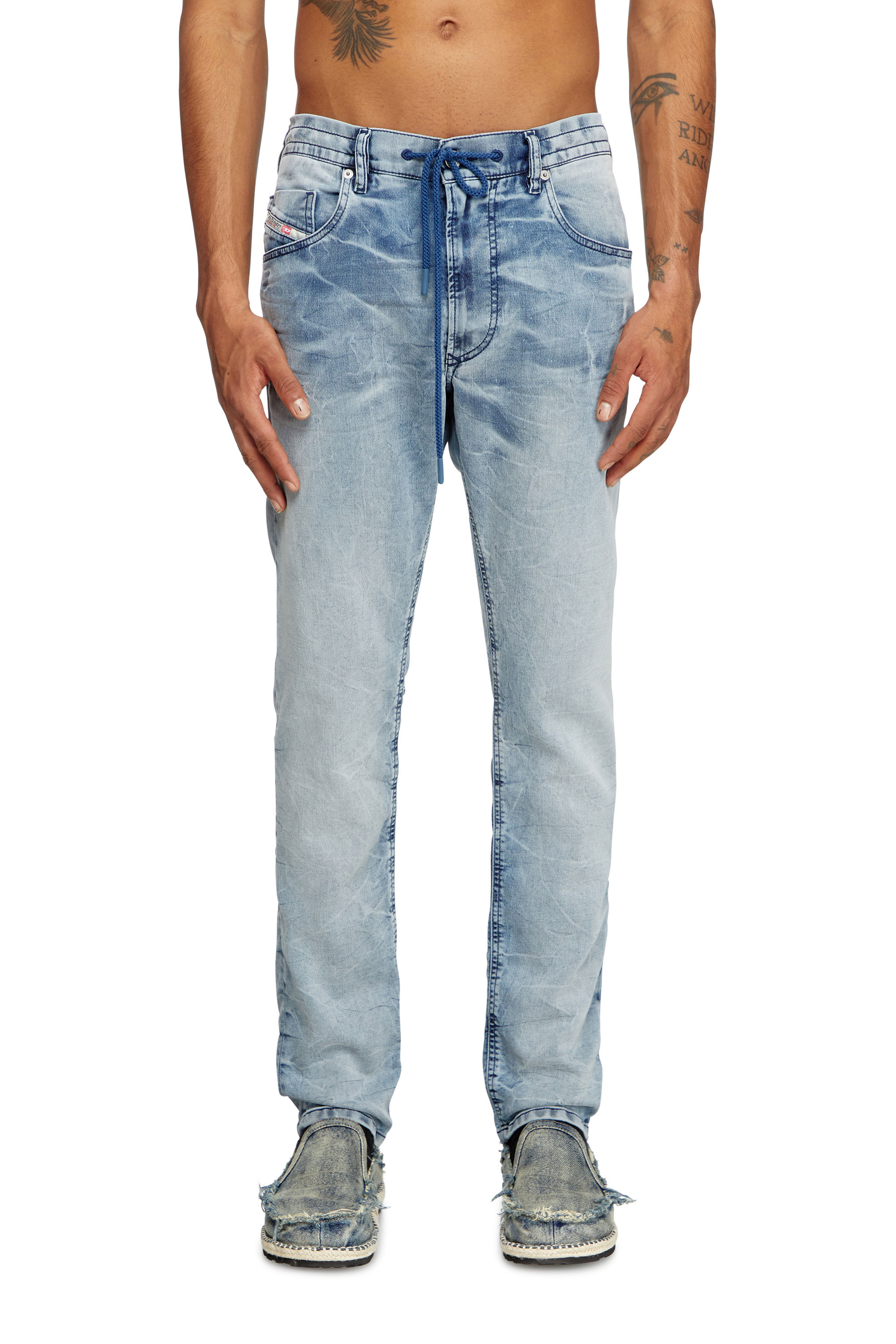 Diesel - Man's Regular 2032 D-Krooley Joggjeans® 068PK, Light Blue - 1