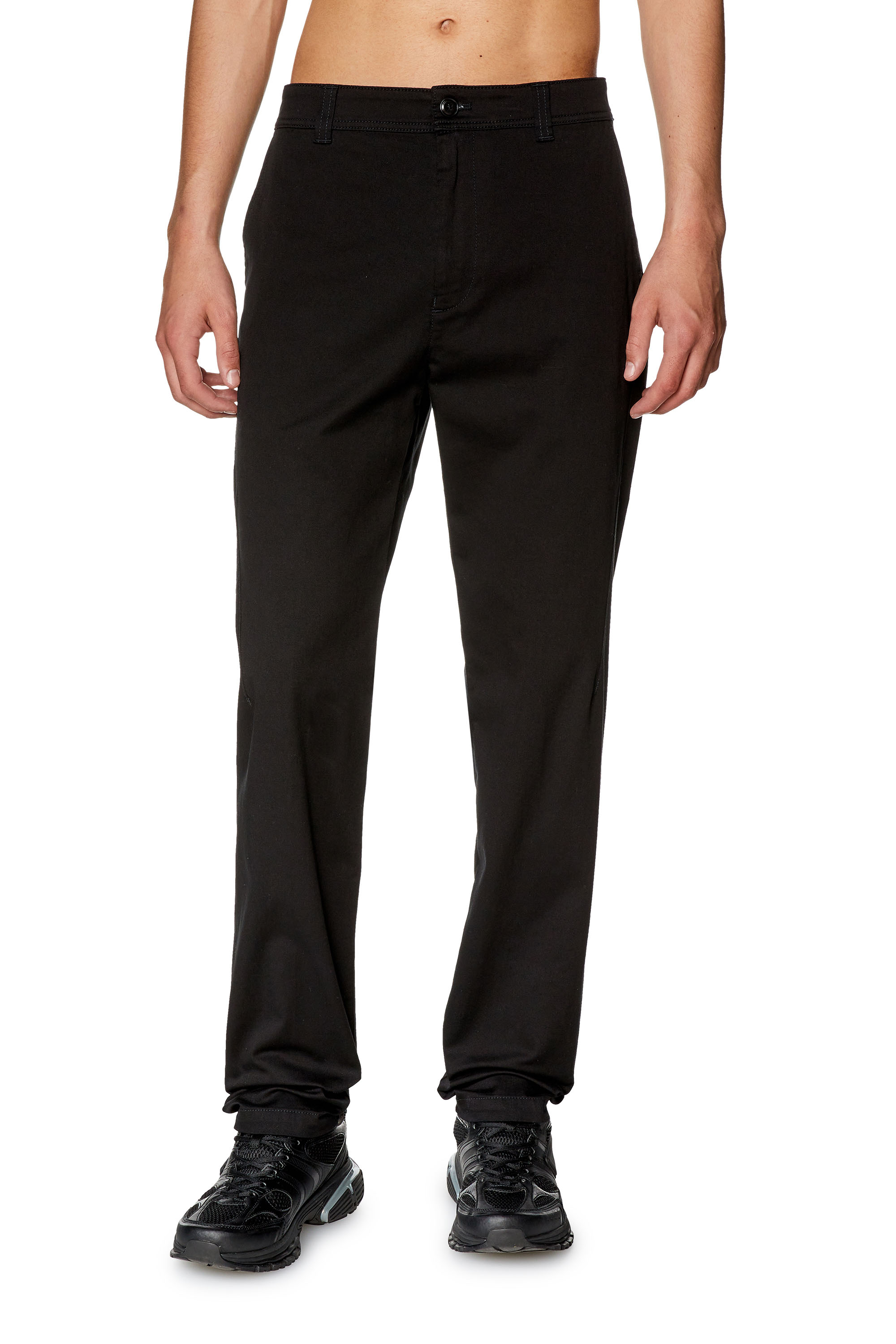 Diesel - Chino pants in cotton gabardine - Pants - Man - Black