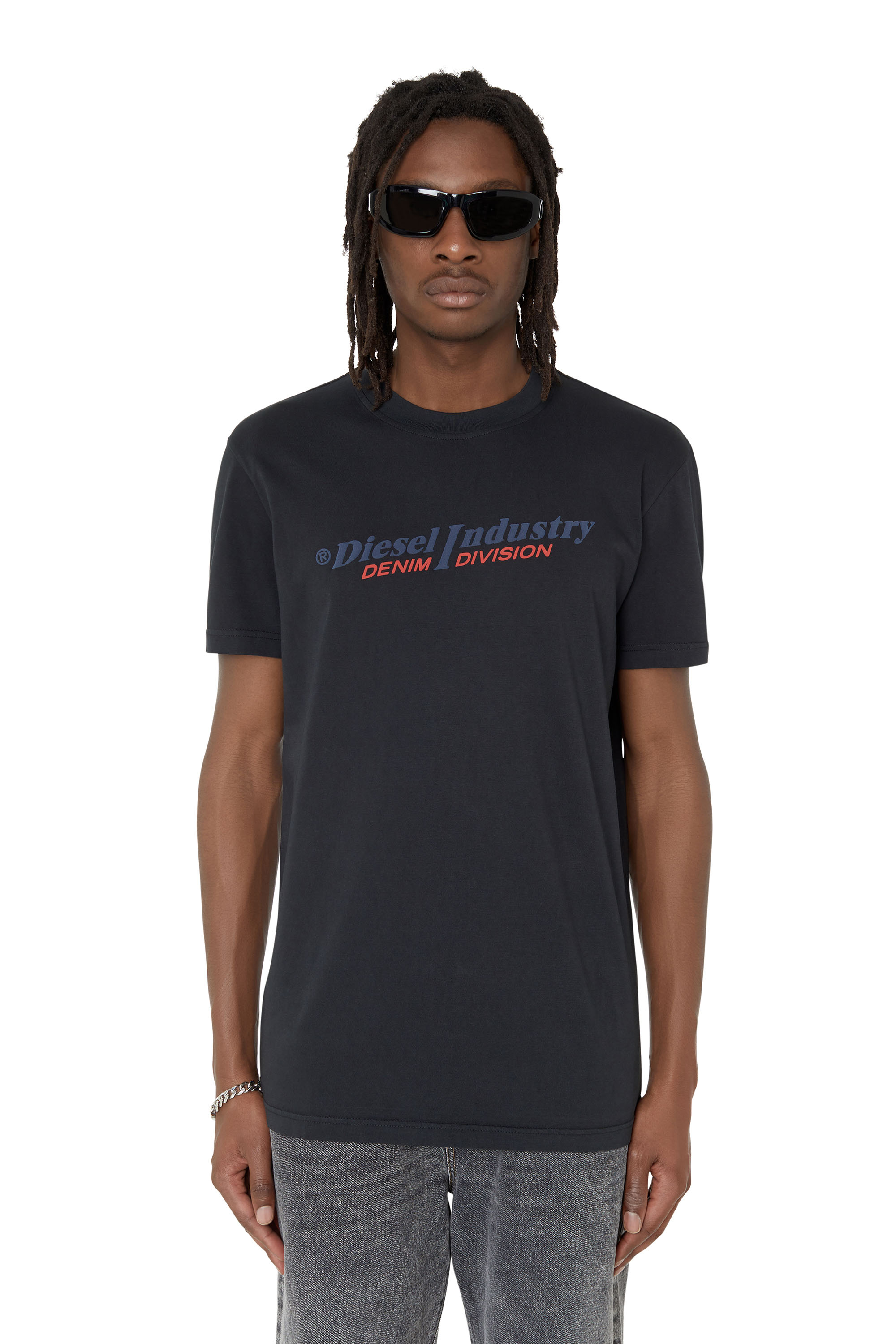 Diesel - T-shirt con stampa in rilievo - T-Shirts - Uomo - Nero