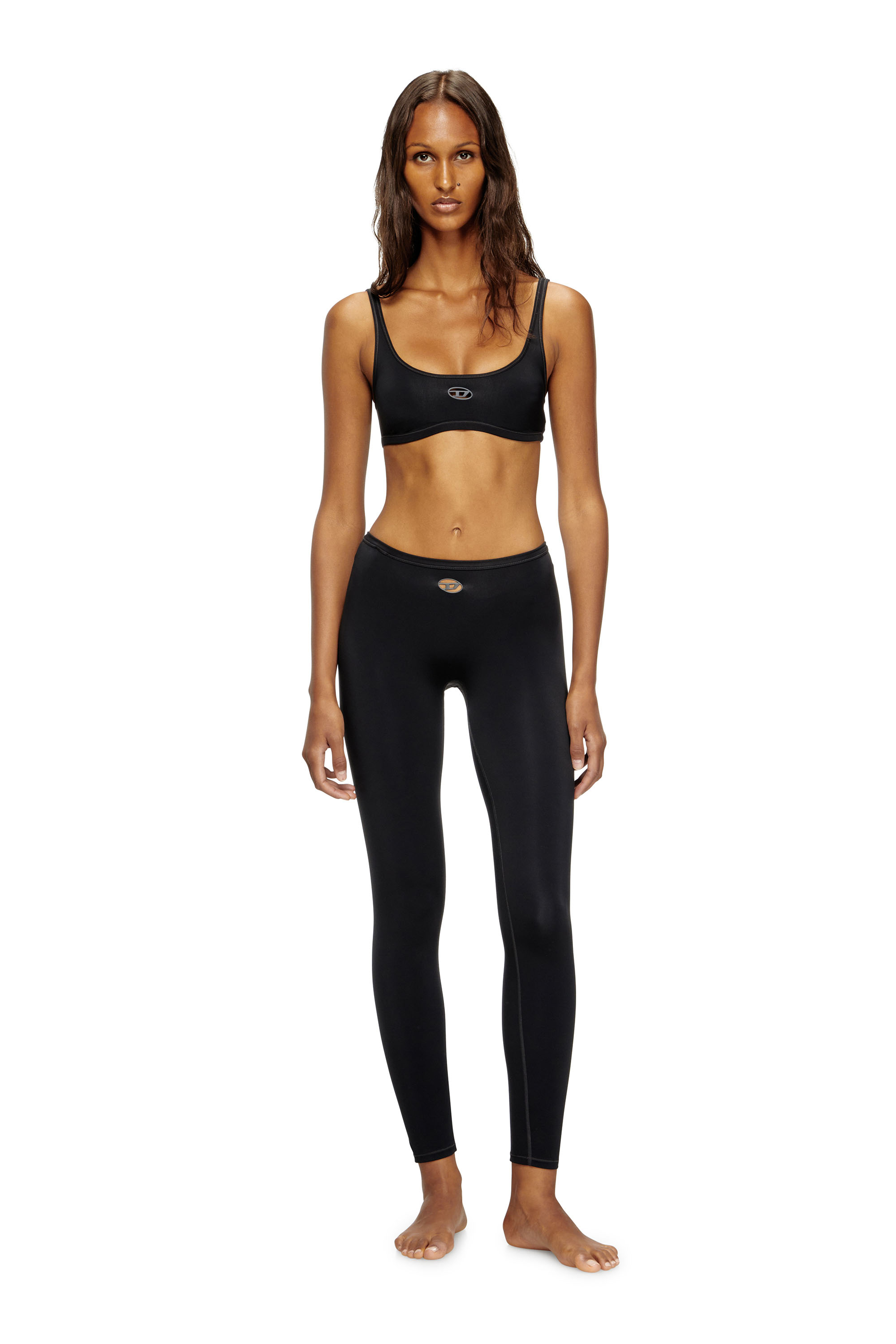 Diesel - CHELSEA-UTLT, Woman's Sports bra with cut-out logo in Black - 2