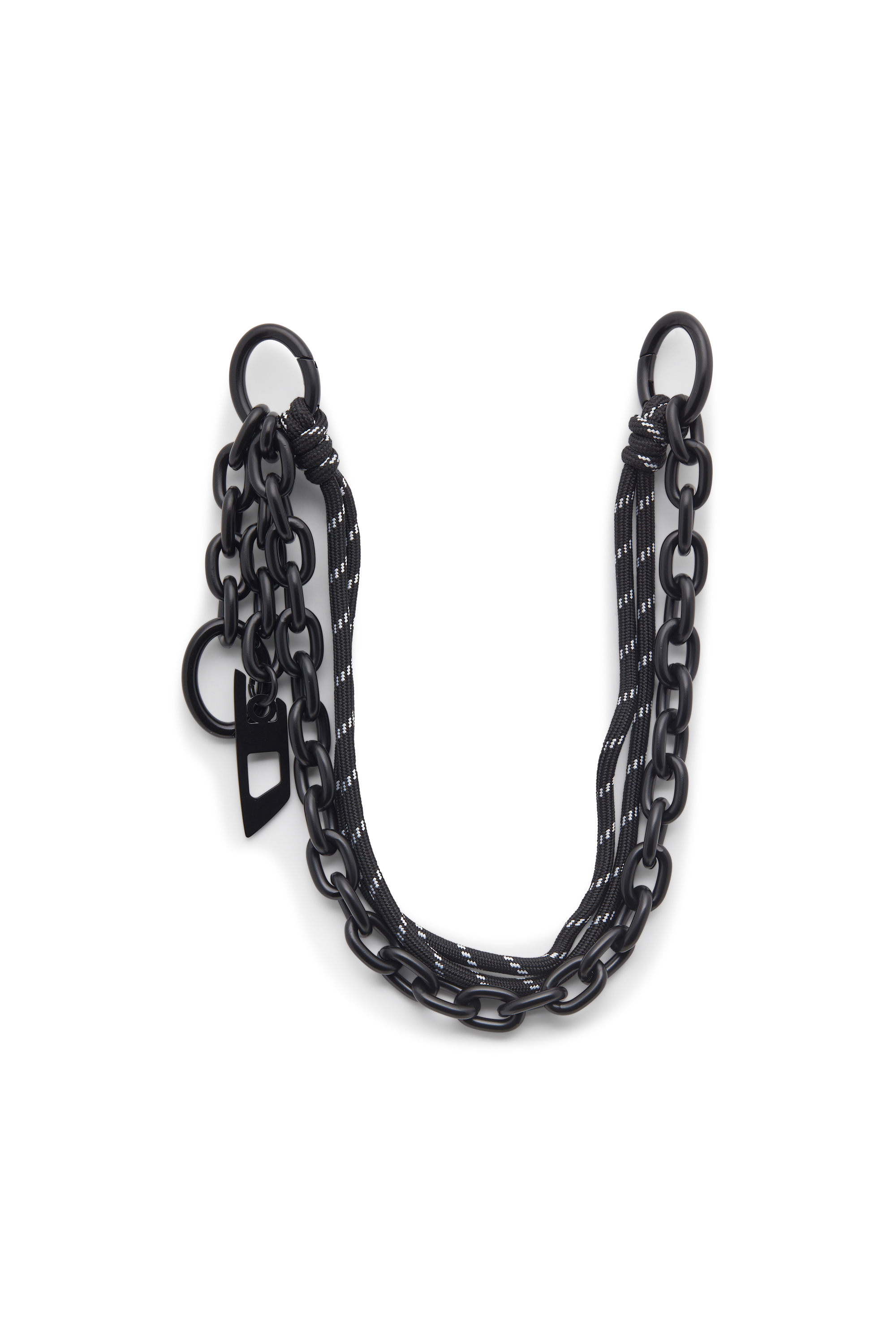 Diesel Unisex Black - Charm In Chain And Rope - Charms And Keyrings Uni