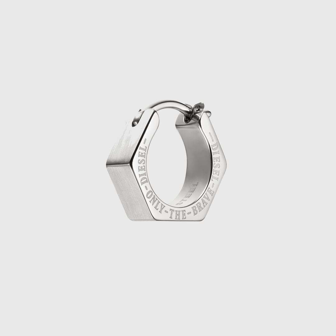 Diesel - Stainless steel single hoop earring - Earrings - Unisex - Silver