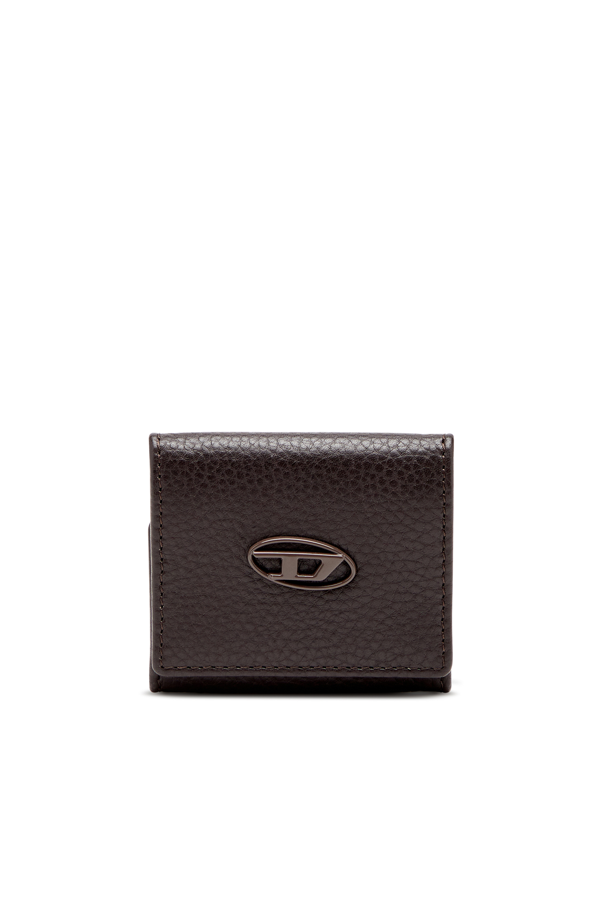 Diesel Men's Brown - Coin Purse In Grainy Leather - Wallets - Man Uni