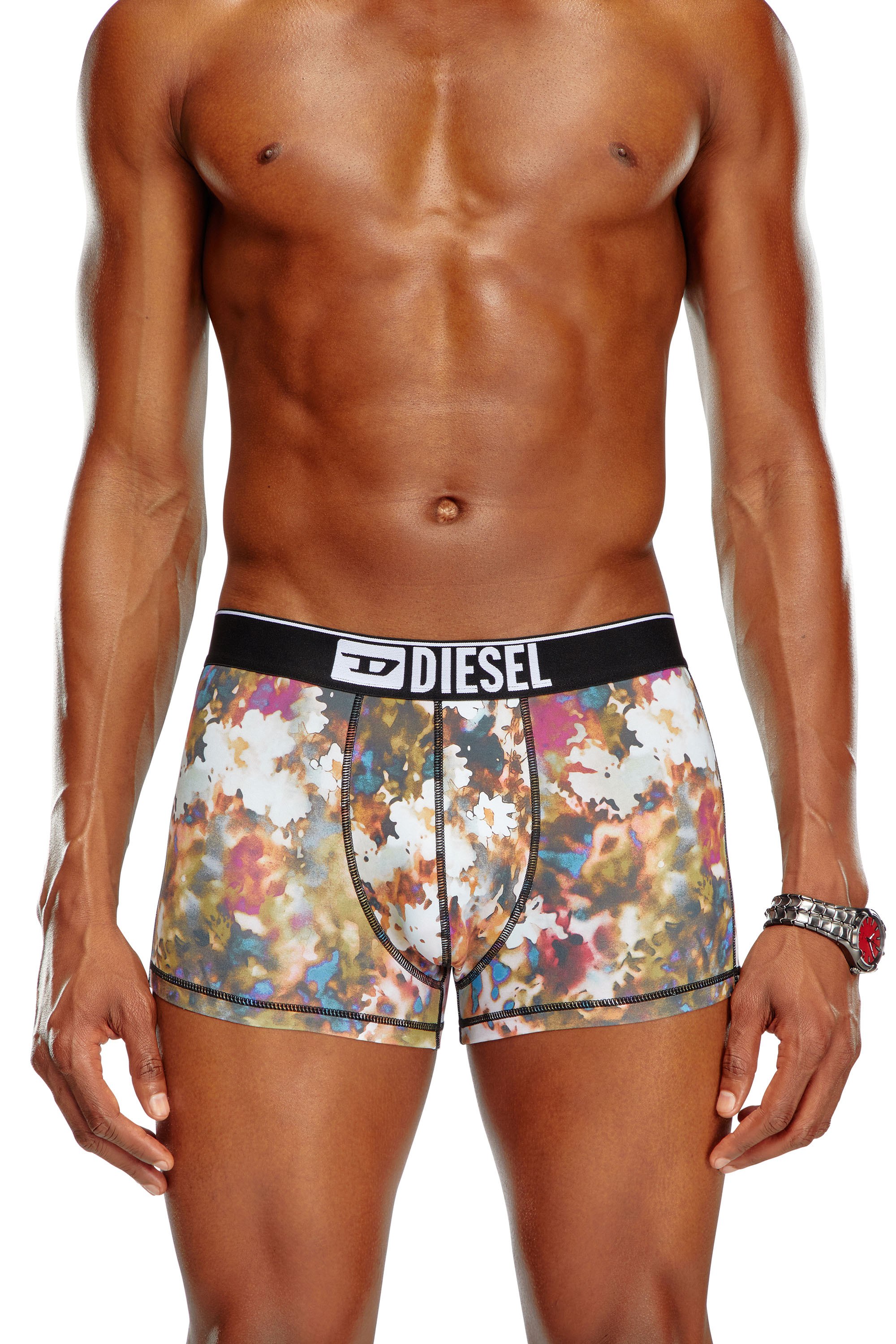 Shop Diesel Boxer Con Stampa Astratta In Multicolor