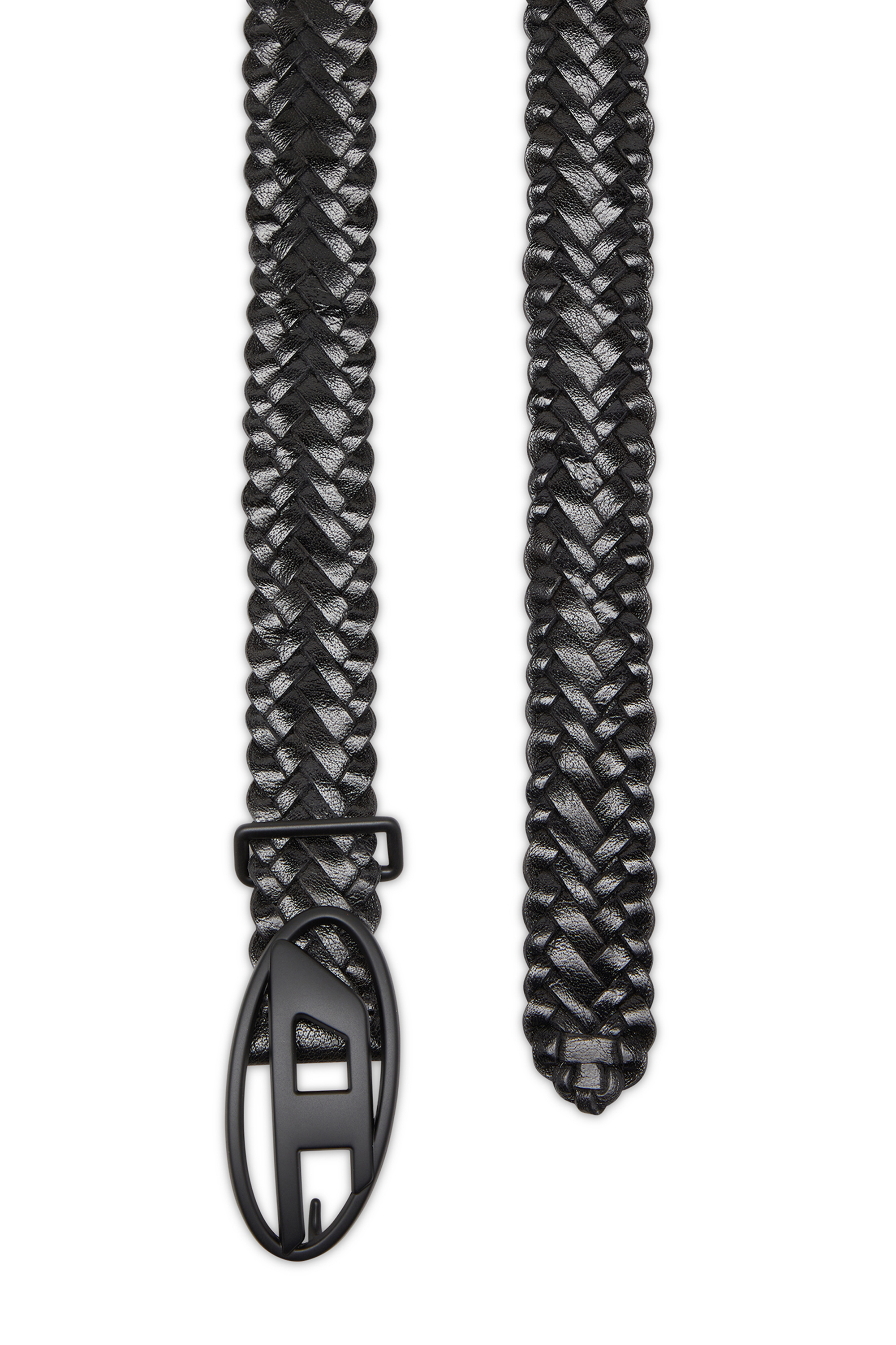 Diesel - B-1DR BRAIDERED, Unisex's 4 cm braided leather belt in Black - 2