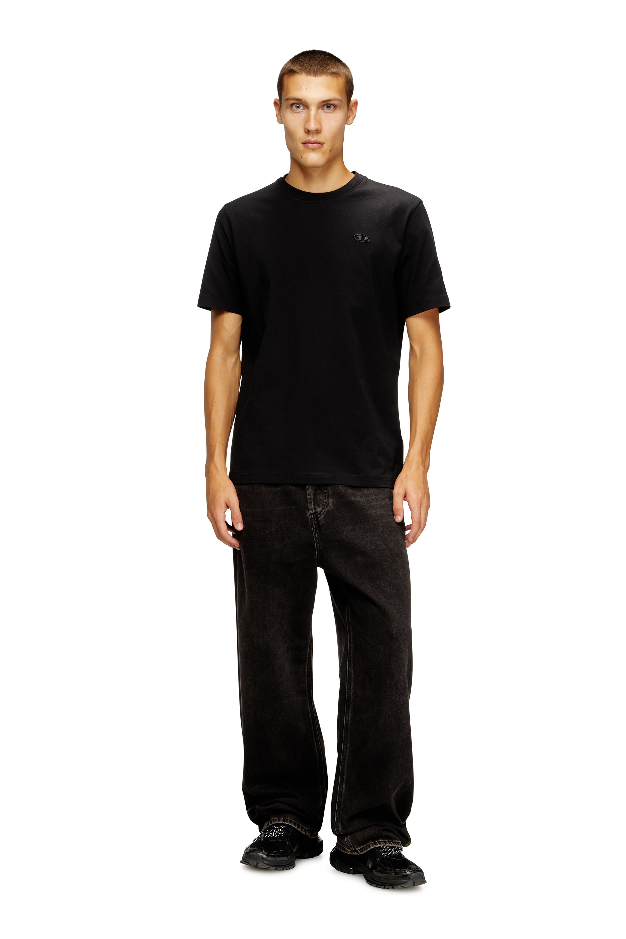 Diesel - T-ADJUST-T10, Man's Cotton t-shirt with graphic print on back in Black - 2