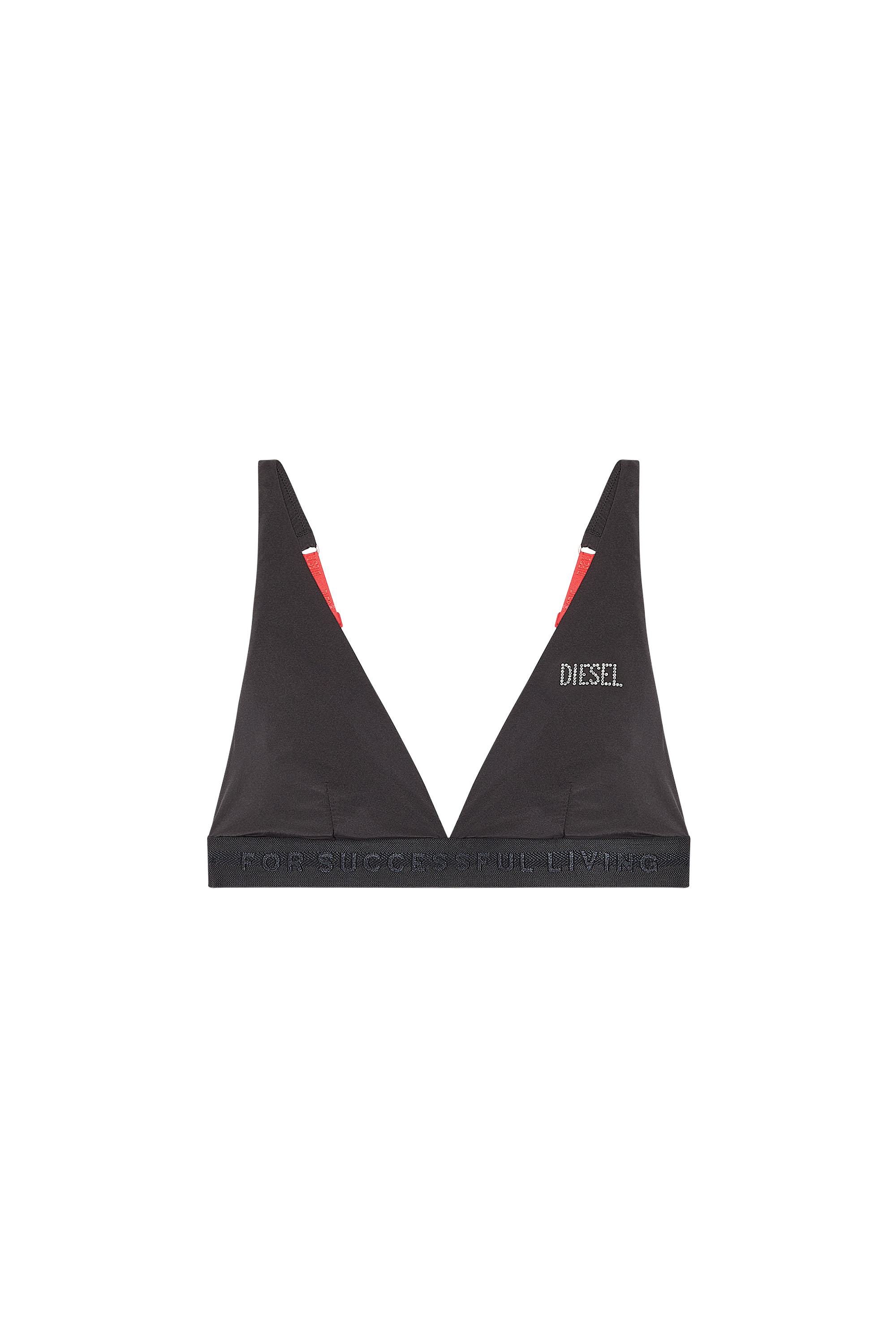 Diesel - Brassière triangle avec logo en strass - Soutiens-gorge - Femme - Noir