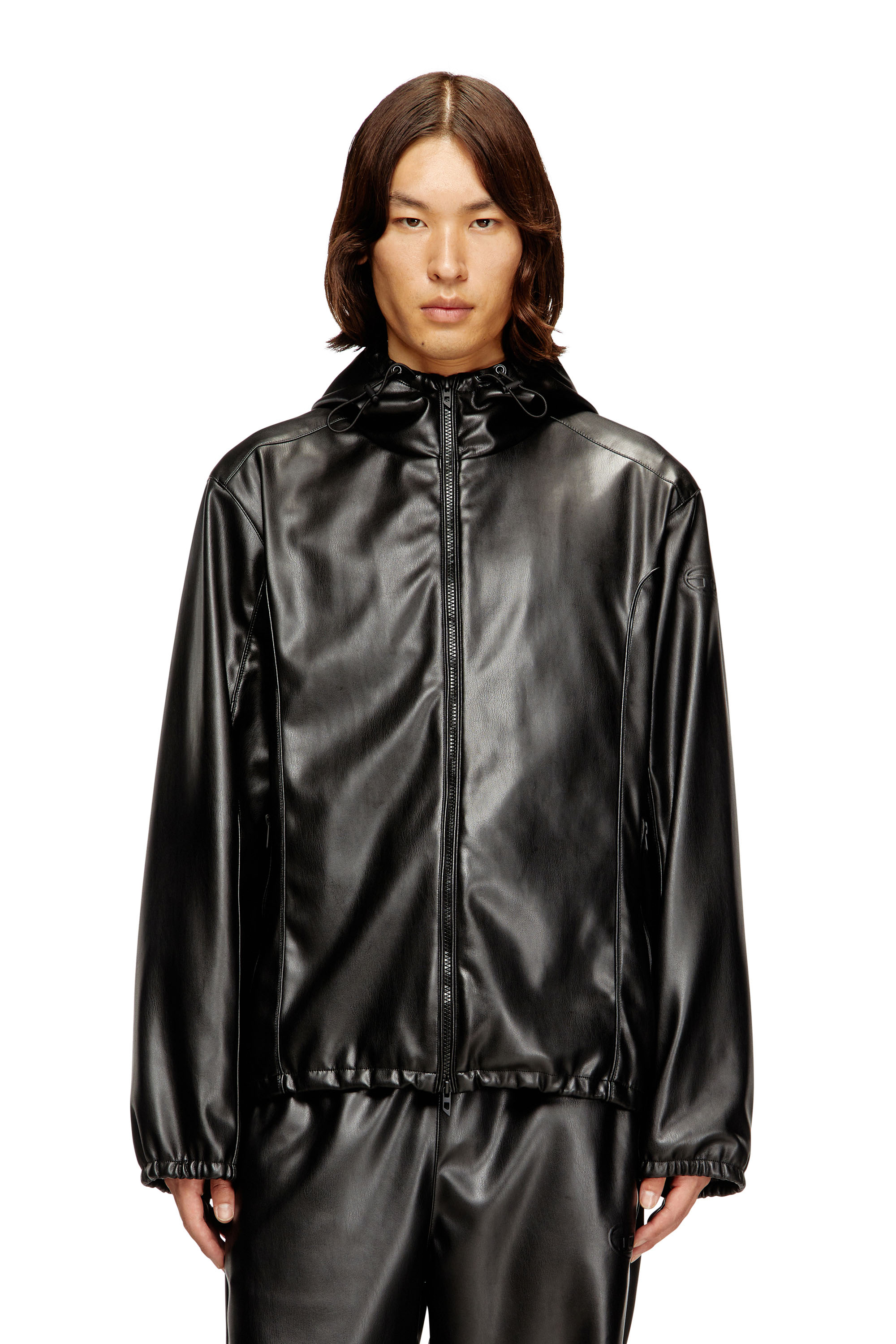 Diesel Nero Uomo - Giacca A Vento In Tessuto Coated - Giacche Medio