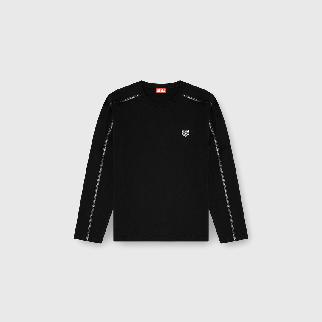 Diesel - T-shirt à manches longues avec finitions ton sur ton - T-Shirts - Homme - Noir