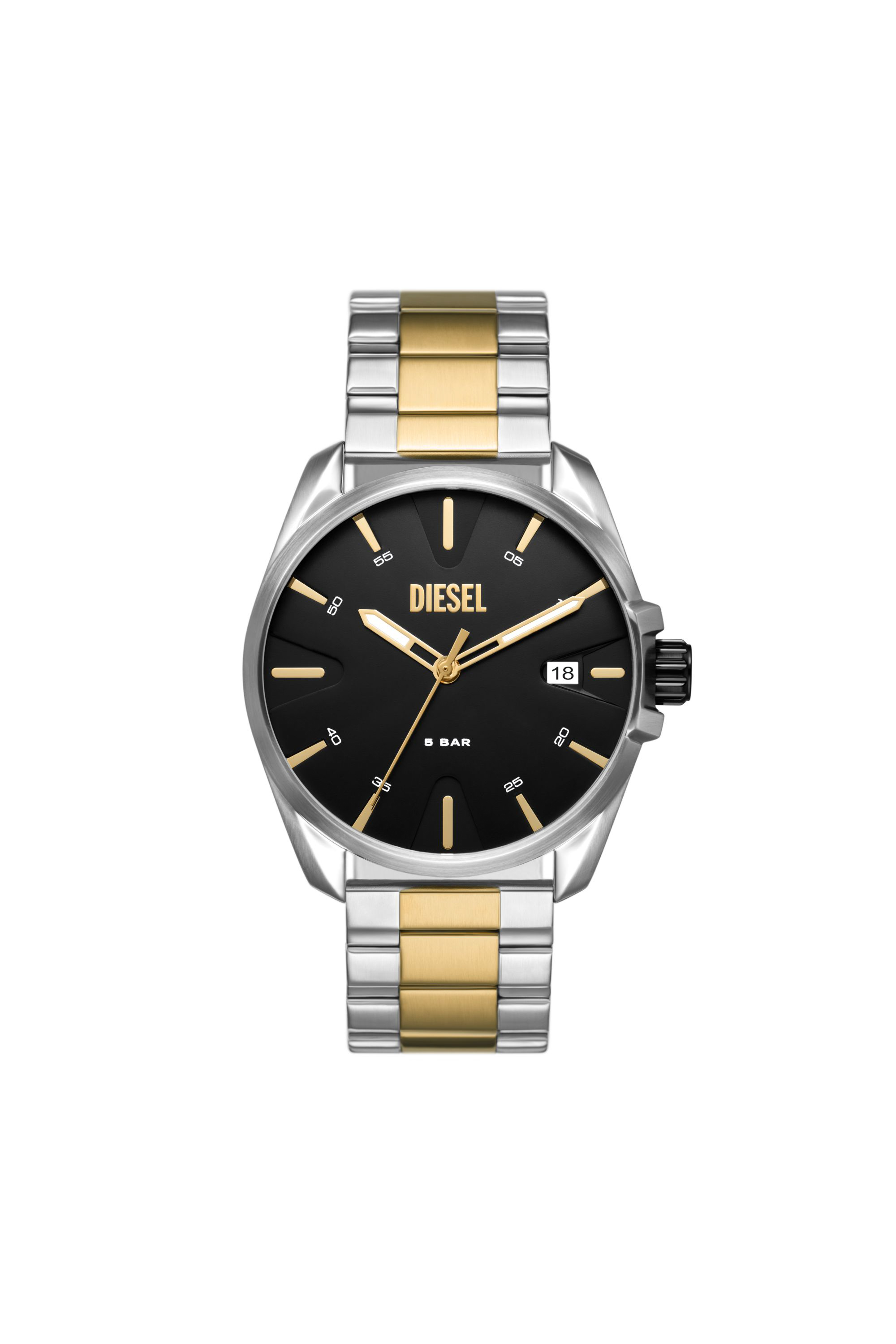 Diesel - MS9 three-hand date two-tone stainless steel watch - Timeframes - Man - Oro