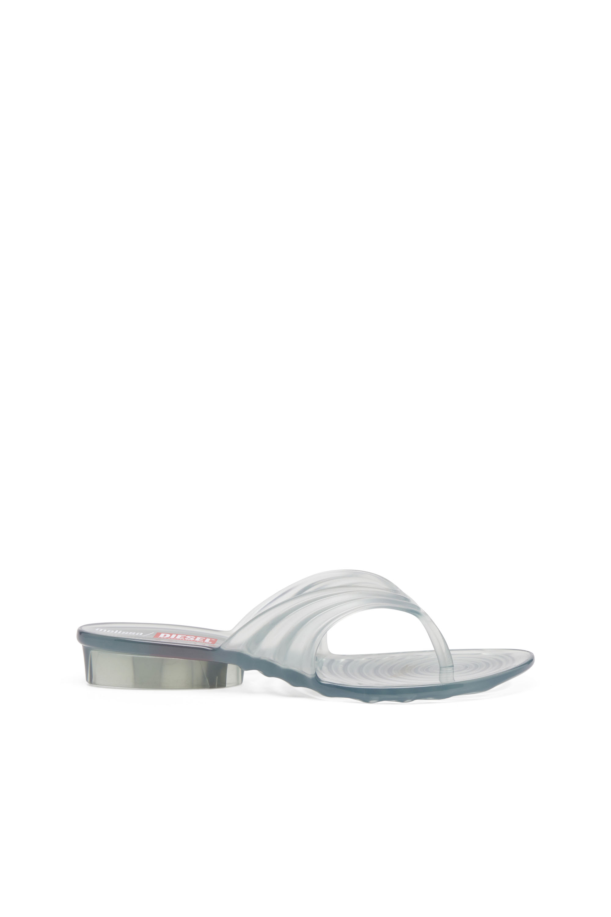 Diesel Sculptural Flip-flops In Melflex In Gray