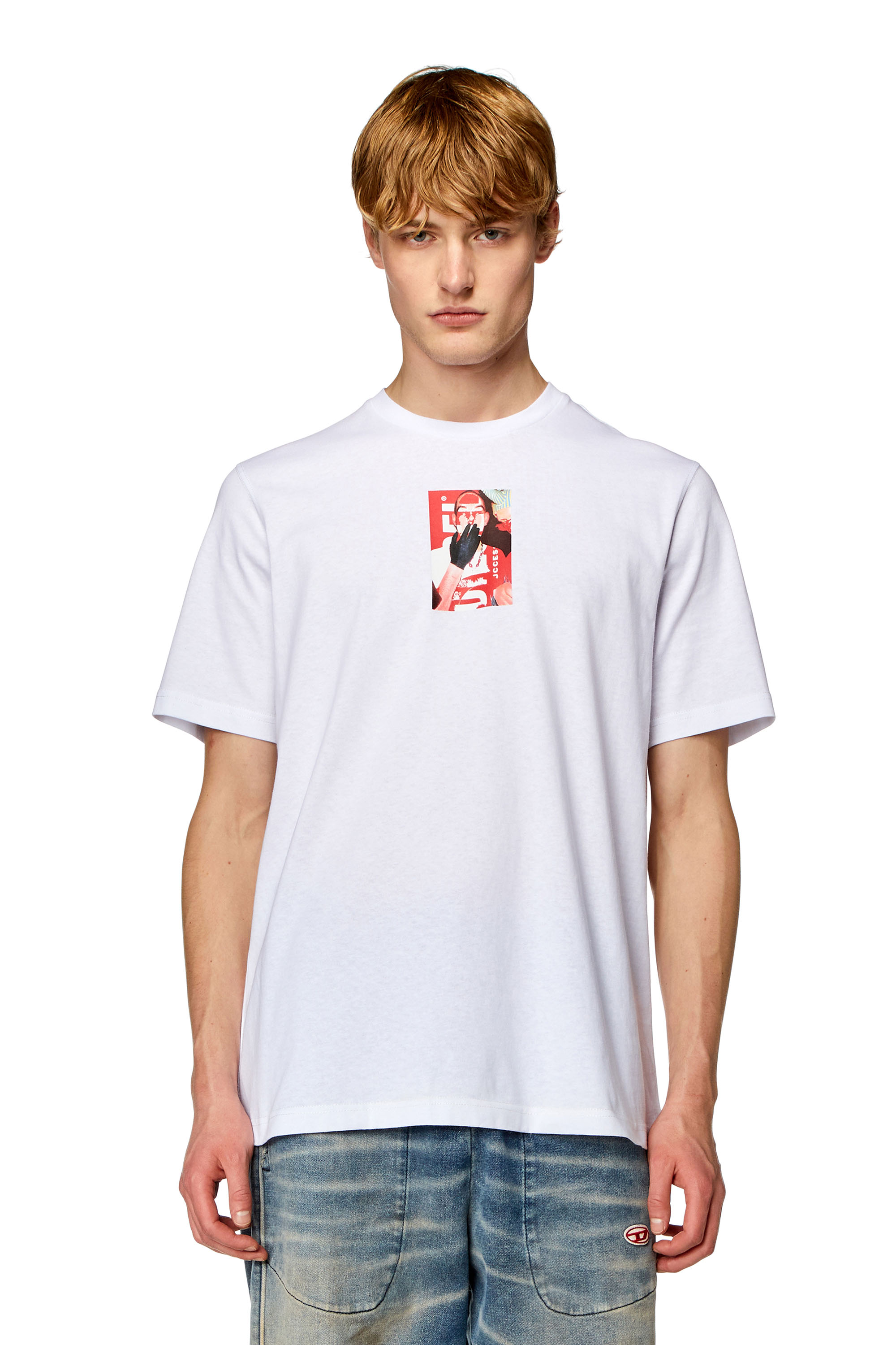 Diesel - T-shirt with photo print logo - T-Shirts - Man - White