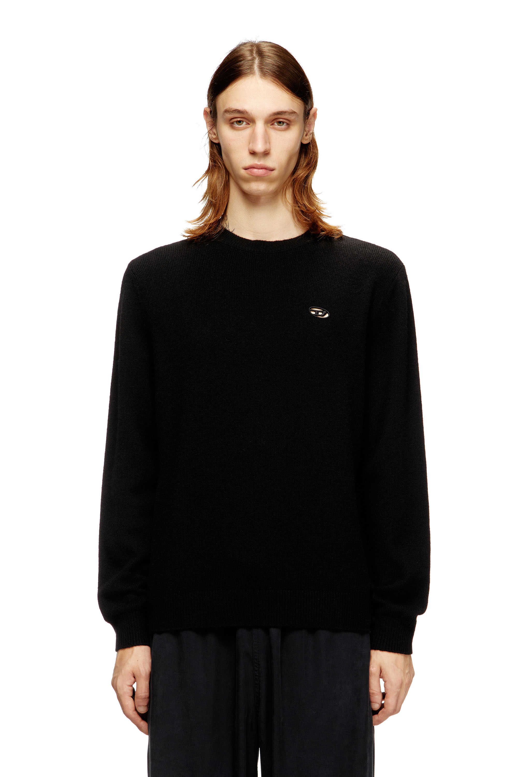 Diesel - K-ARGOL, Man's Wool-cashmere jumper in Black - 1