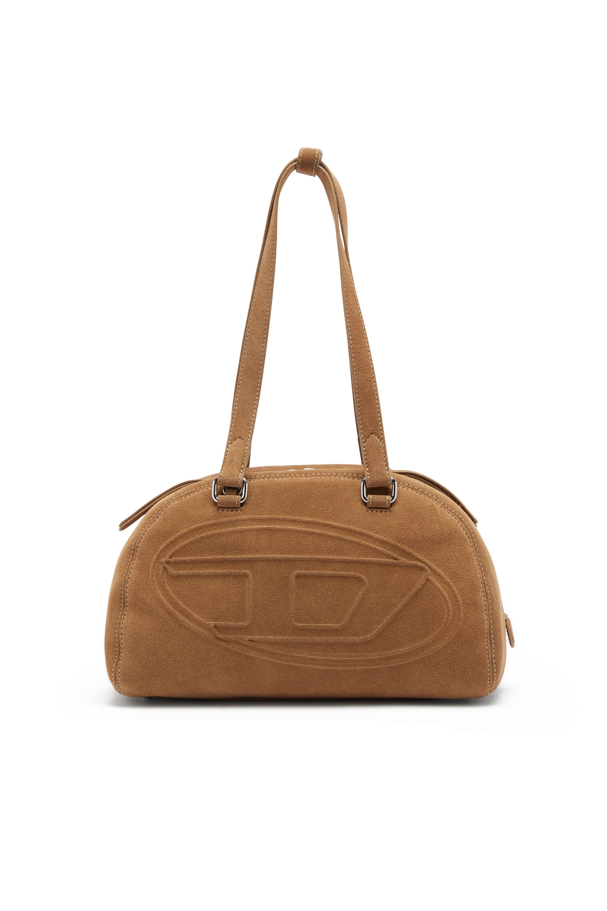 Diesel Unisex Beige - 1Dr Dome-Suede Shoulder Bag With Oval D Logo - Shoulder Bags Uni