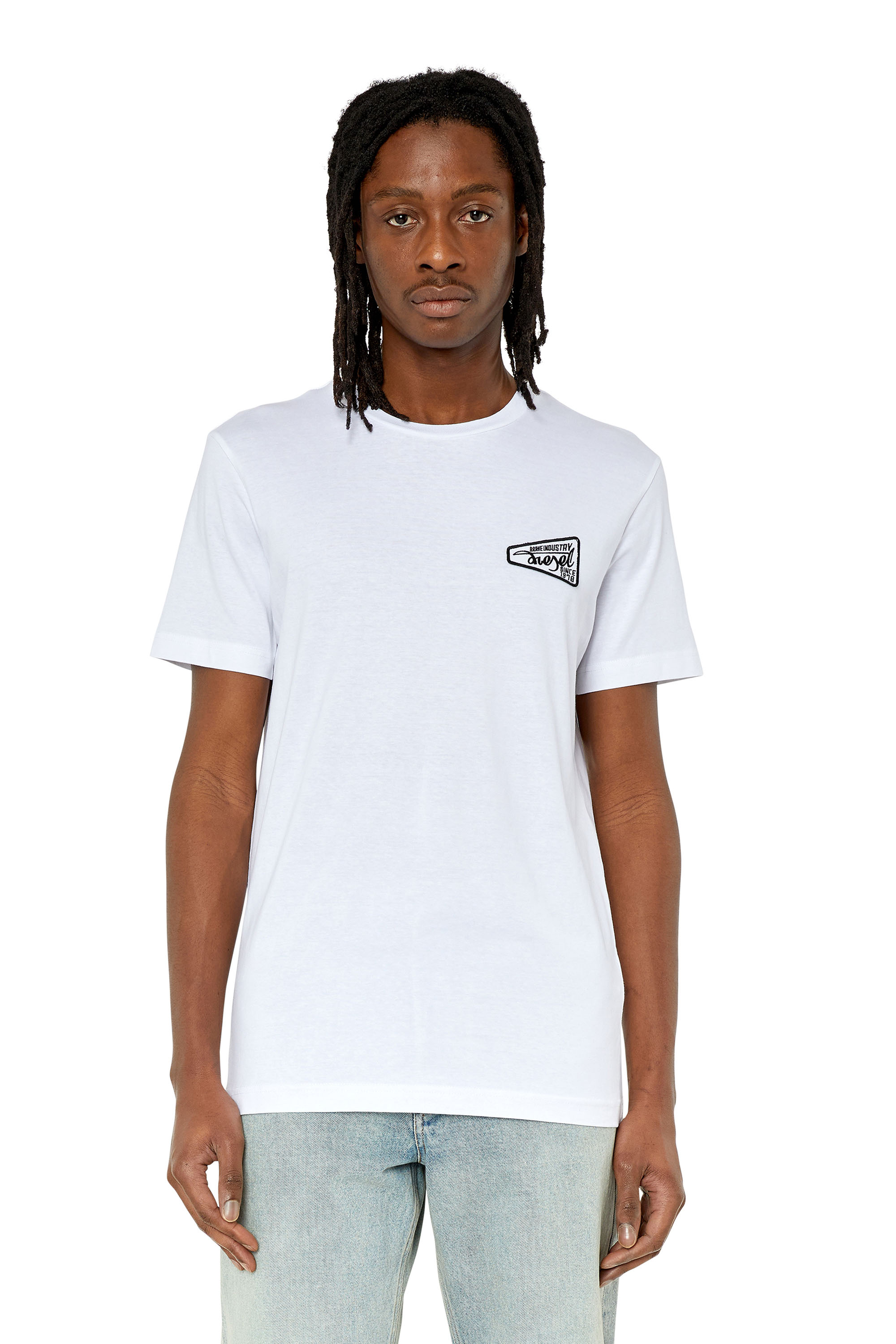 Diesel - T-shirt con patch Brave Industry - T-Shirts - Uomo - Bianco
