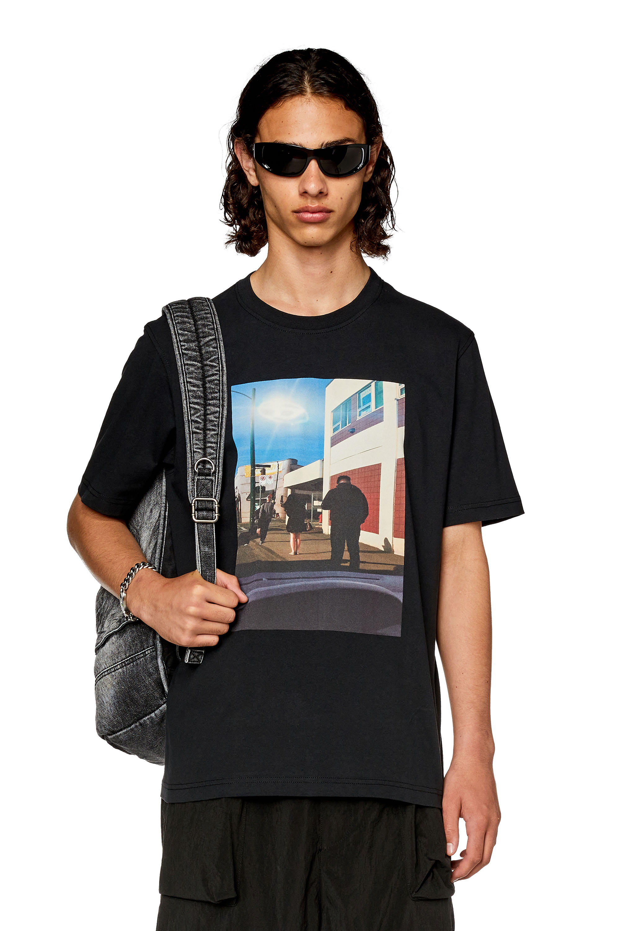 Diesel T-shirt Con Stampa Sighting In Nero
