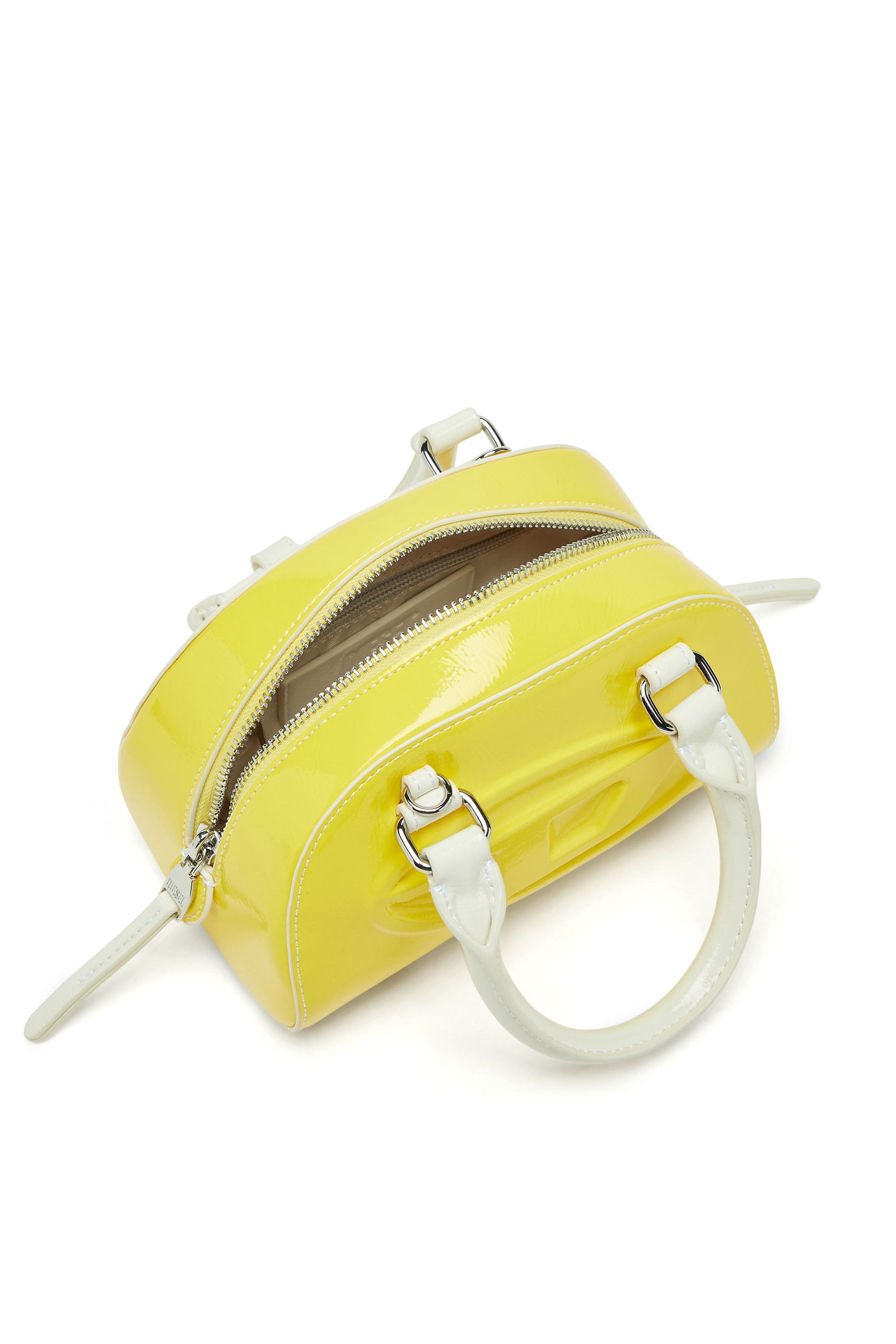 Diesel - 1DR DOME CROSSBODY, Woman's 1DR Dome-Mini bowling bag with naplak effect in Yellow - 4