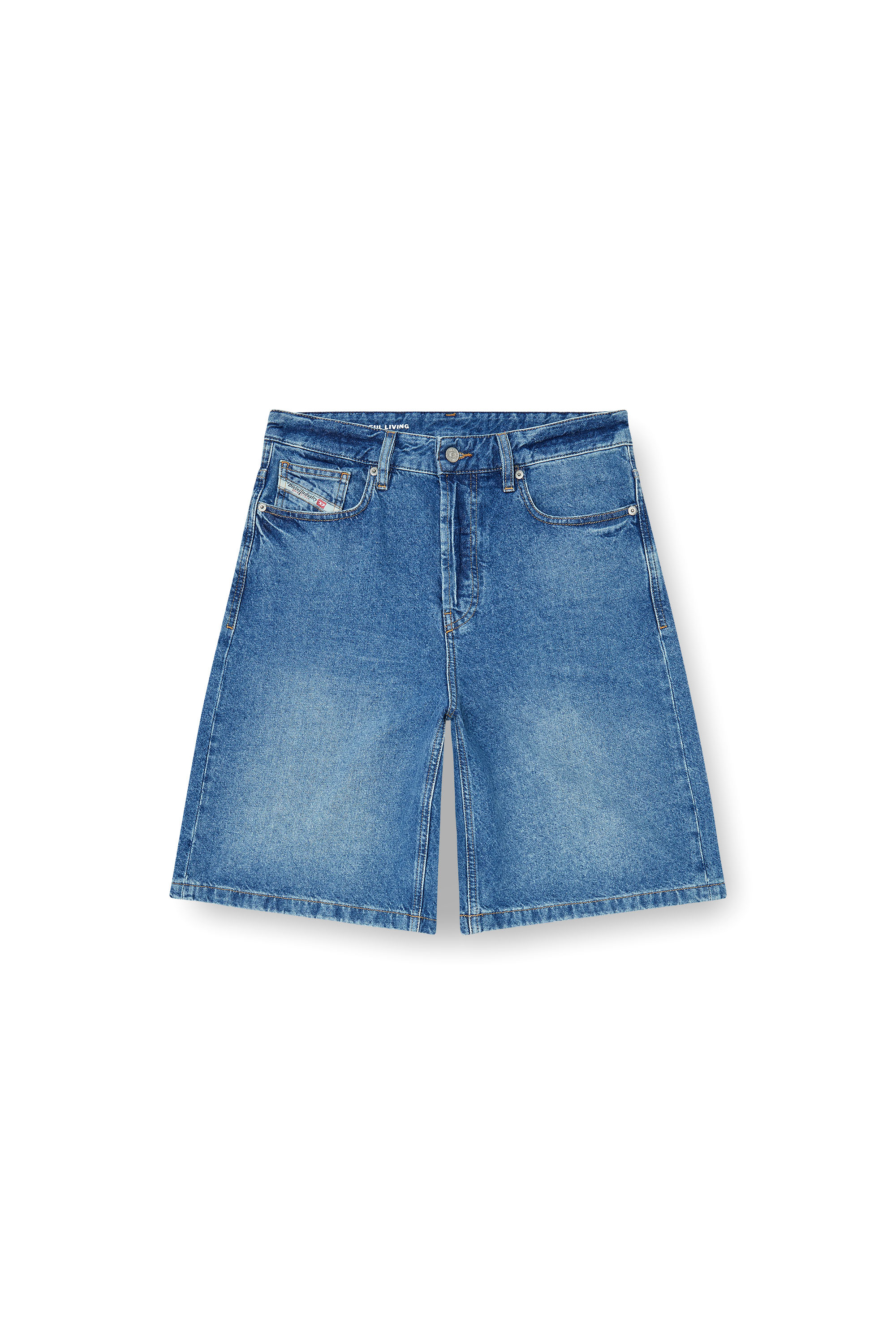 Diesel - DE-SIRE-SHORT, Woman's Shorts in clean-washed denim in Blue - 4