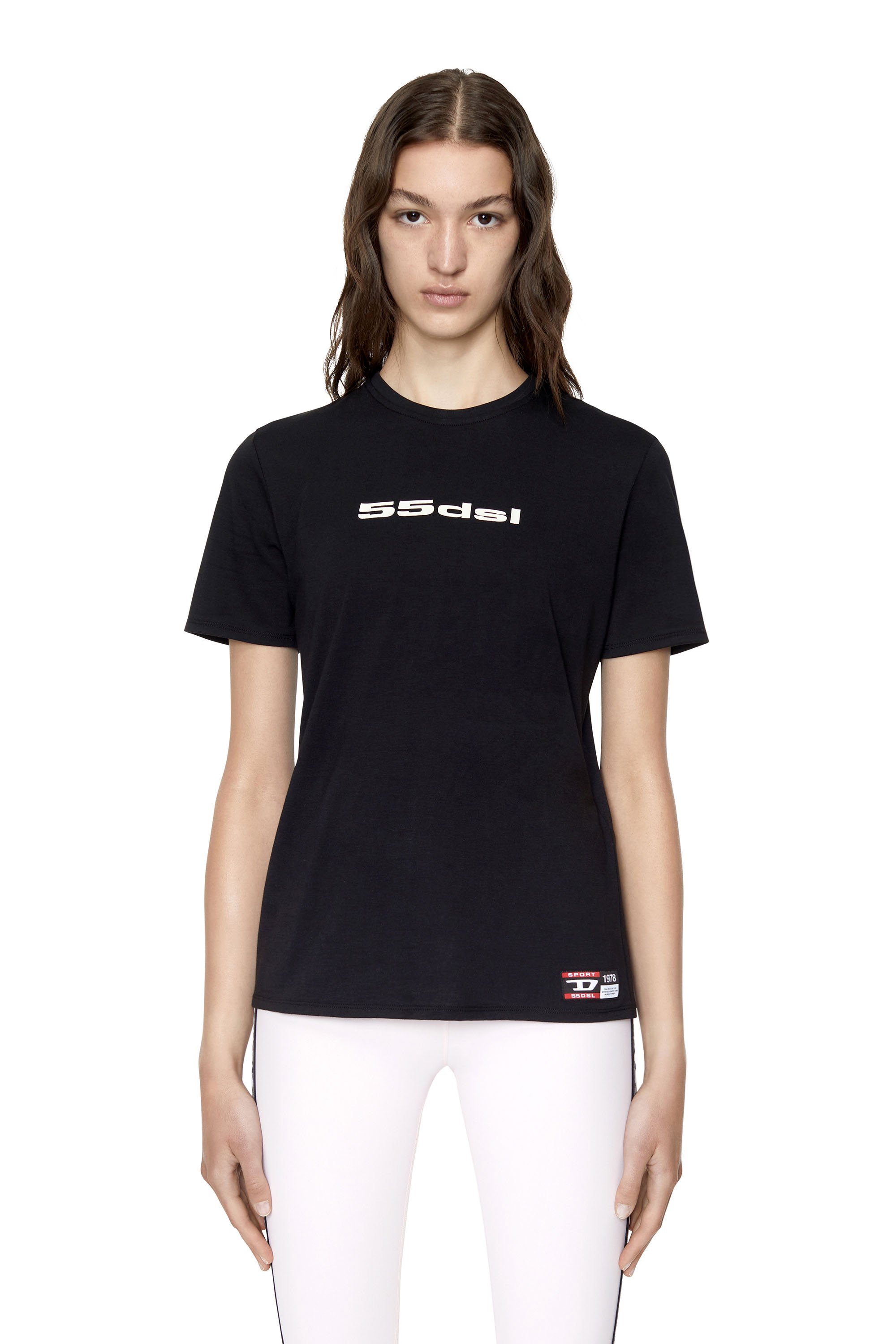 Diesel - T-shirt con finitura peached - T-Shirts - Donna - Nero