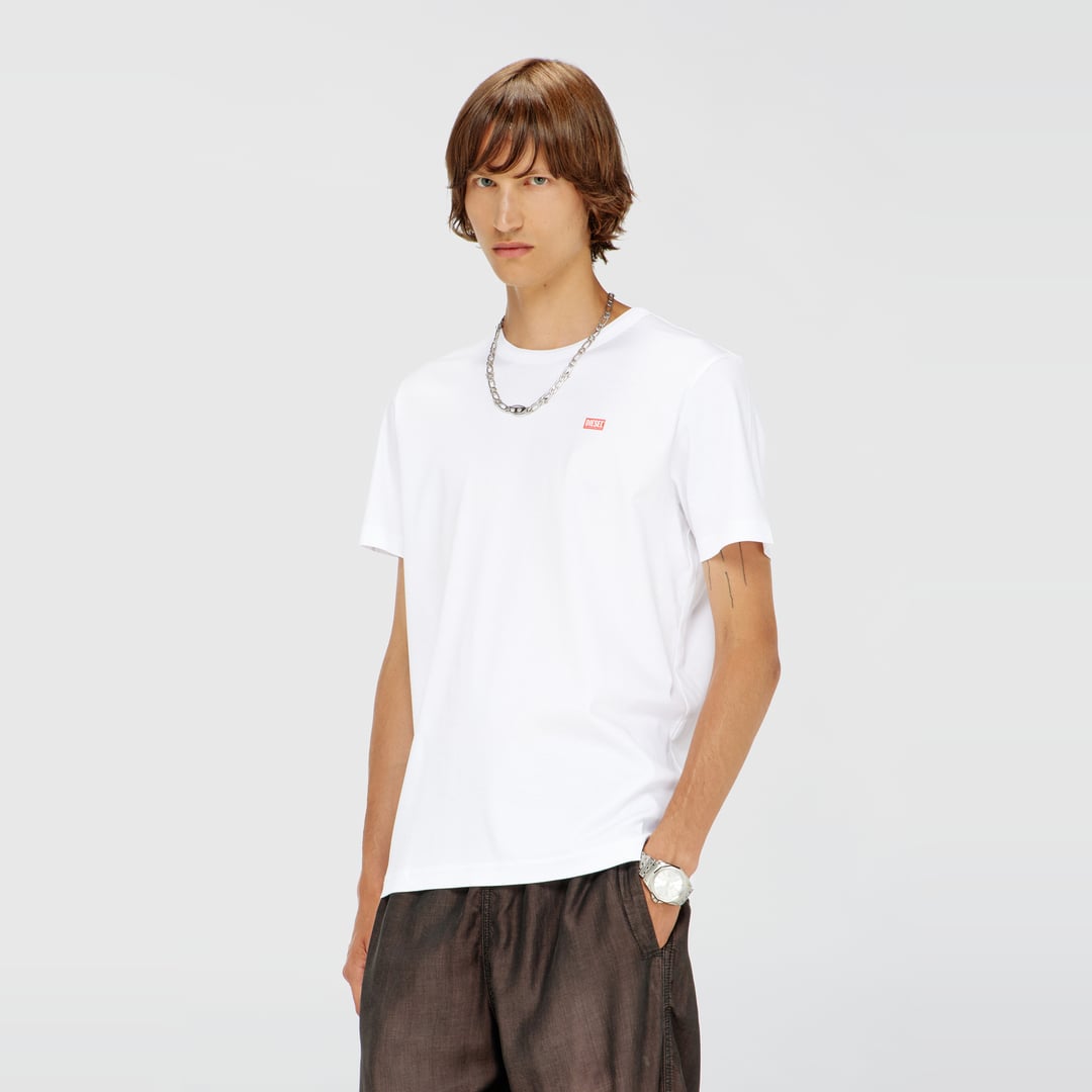 Diesel - T-shirt in mercerised cotton - T-Shirts - Man - White