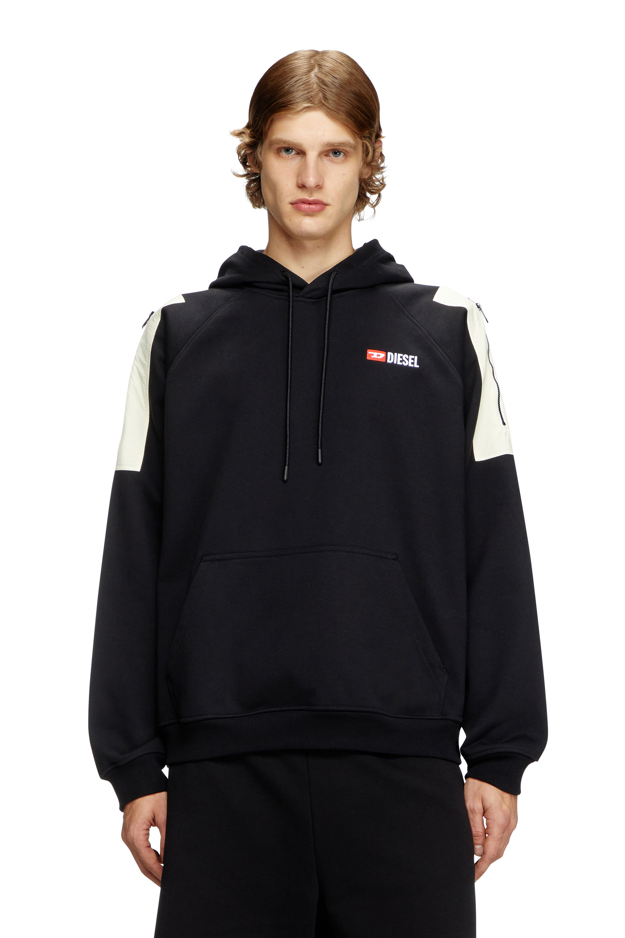 Diesel - Hoodie with shoulder pockets - Sweaters - Man - Black