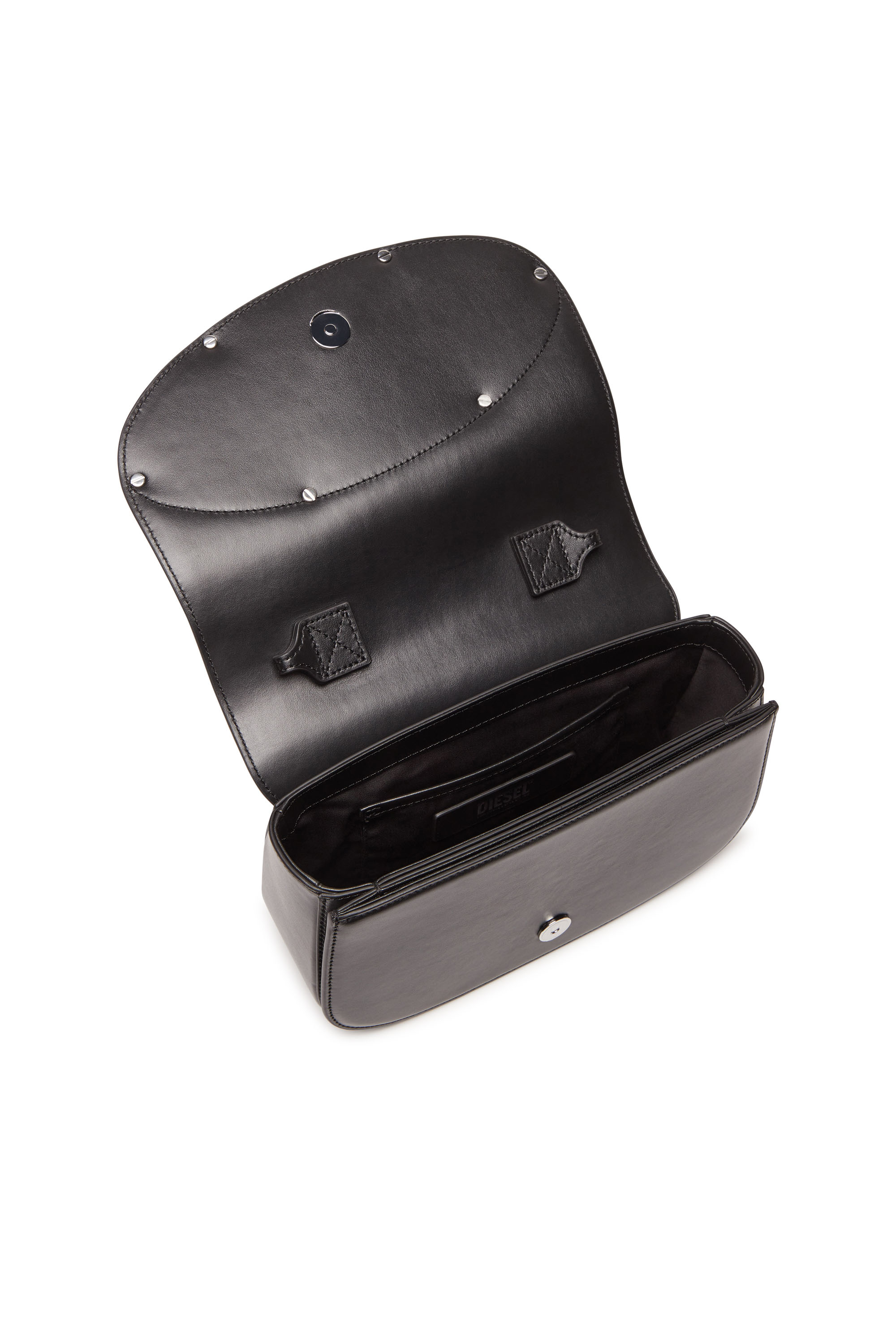 Diesel - 1DR M, Woman's 1DR M-Iconic medium shoulder bag in leather in Black - 4