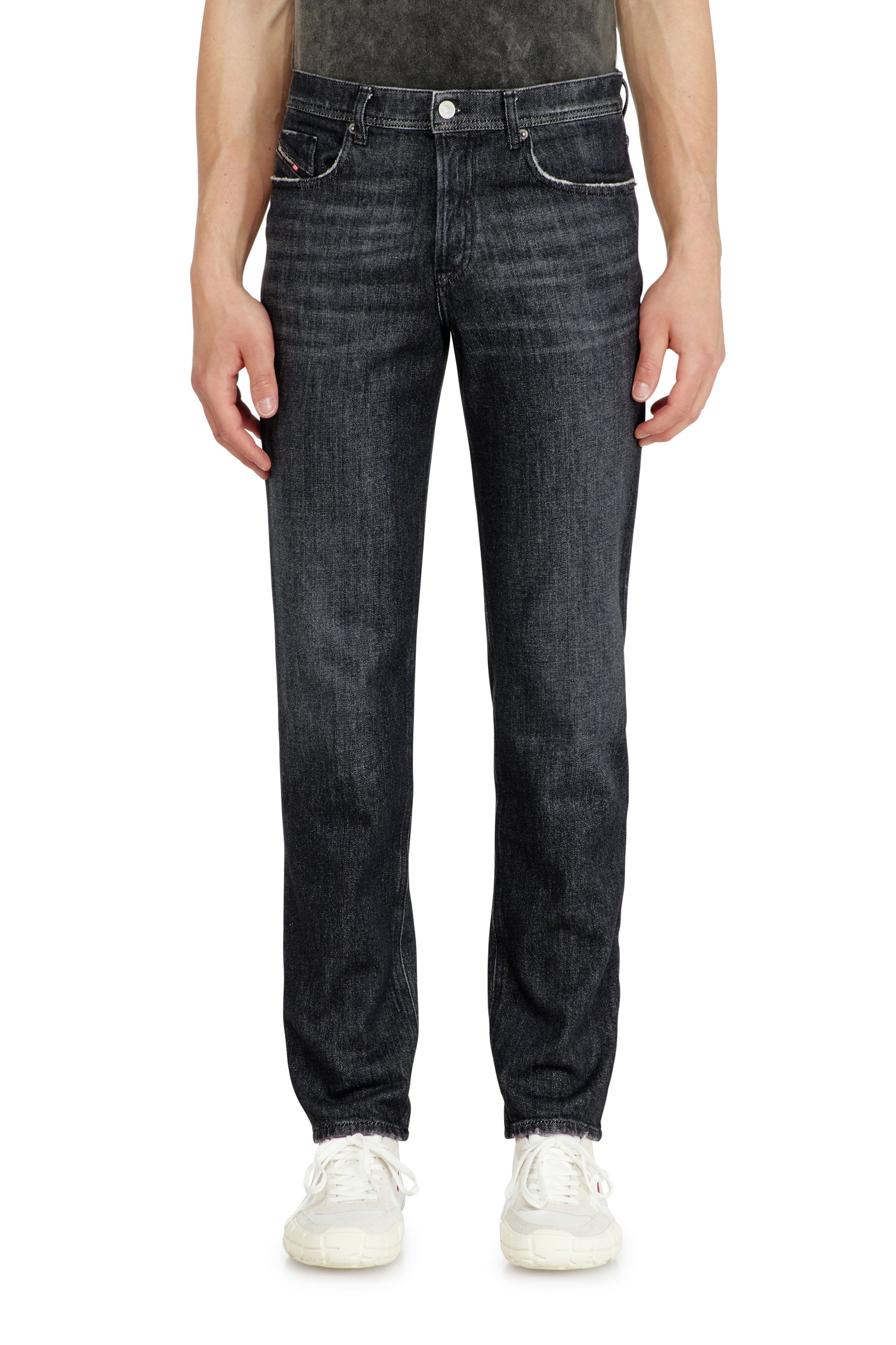 Diesel Men's Black Regular Jeans Regular Waist 2023 D-Finitive, /Dark Grey, Button Fly Size 34