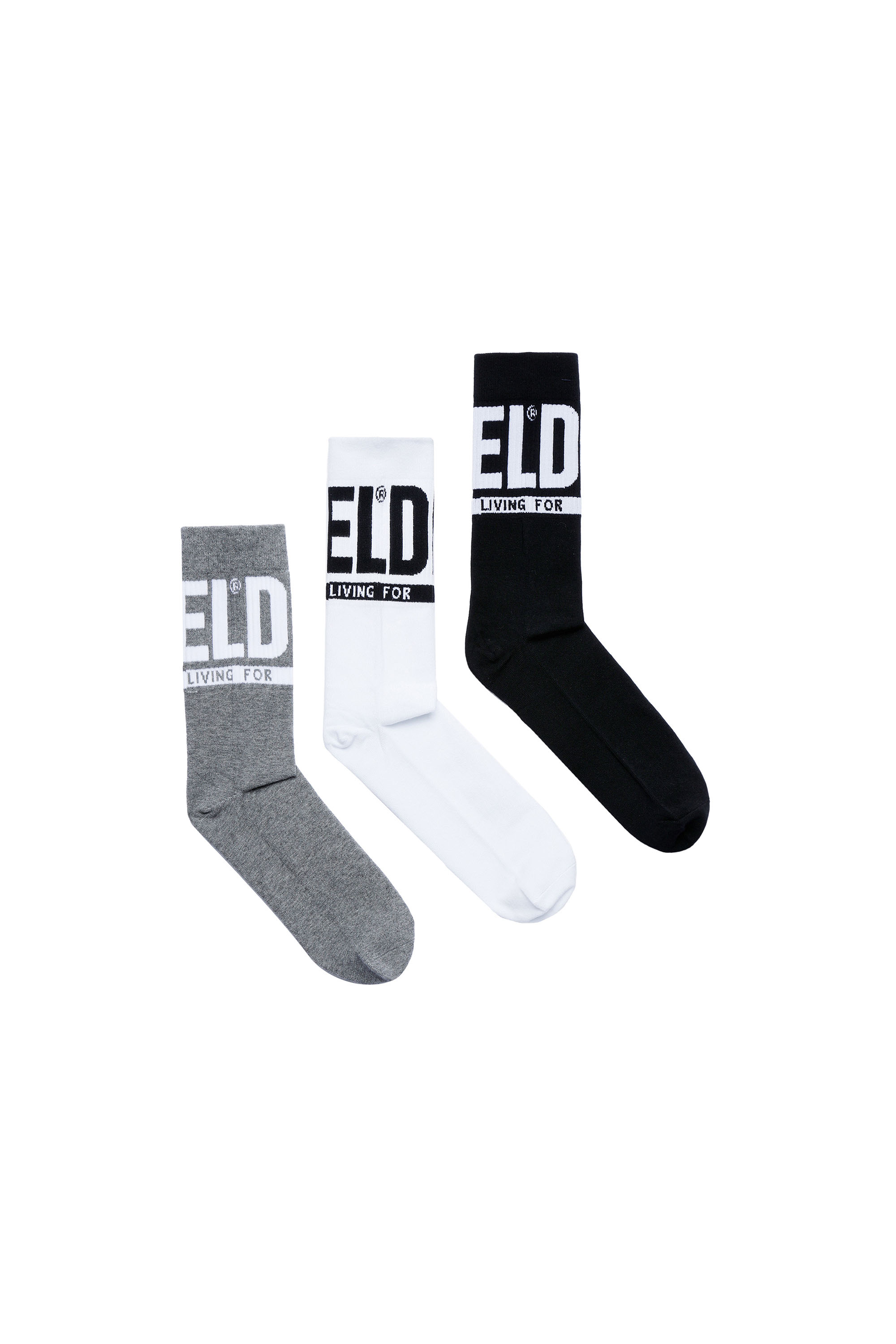 Diesel - 3-pack socks with Diesel logo - Socks - Man - Grey