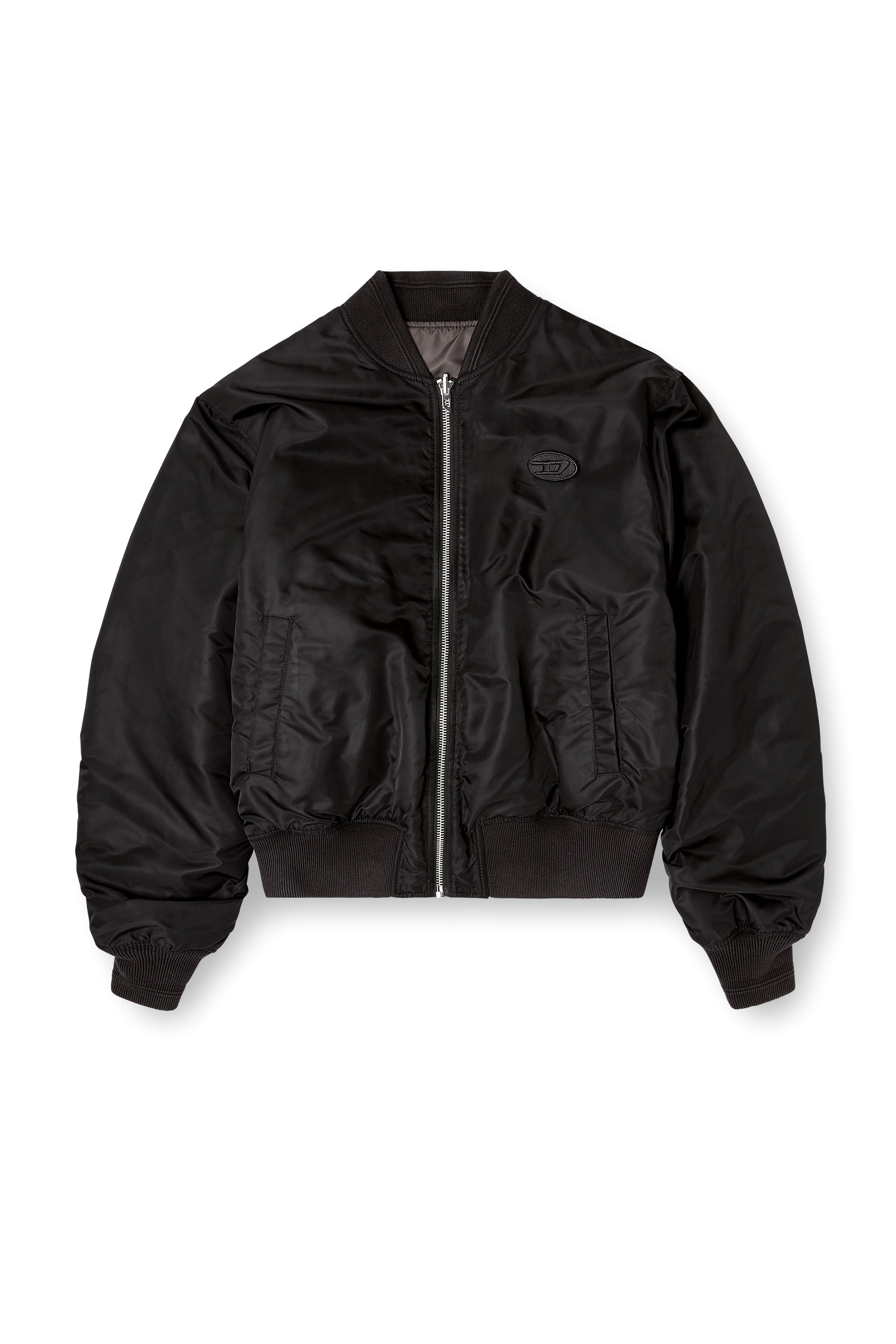 Diesel - W-TYPE-D1, Man's Padded bomber jacket with Oval D embroidery in Black - 3