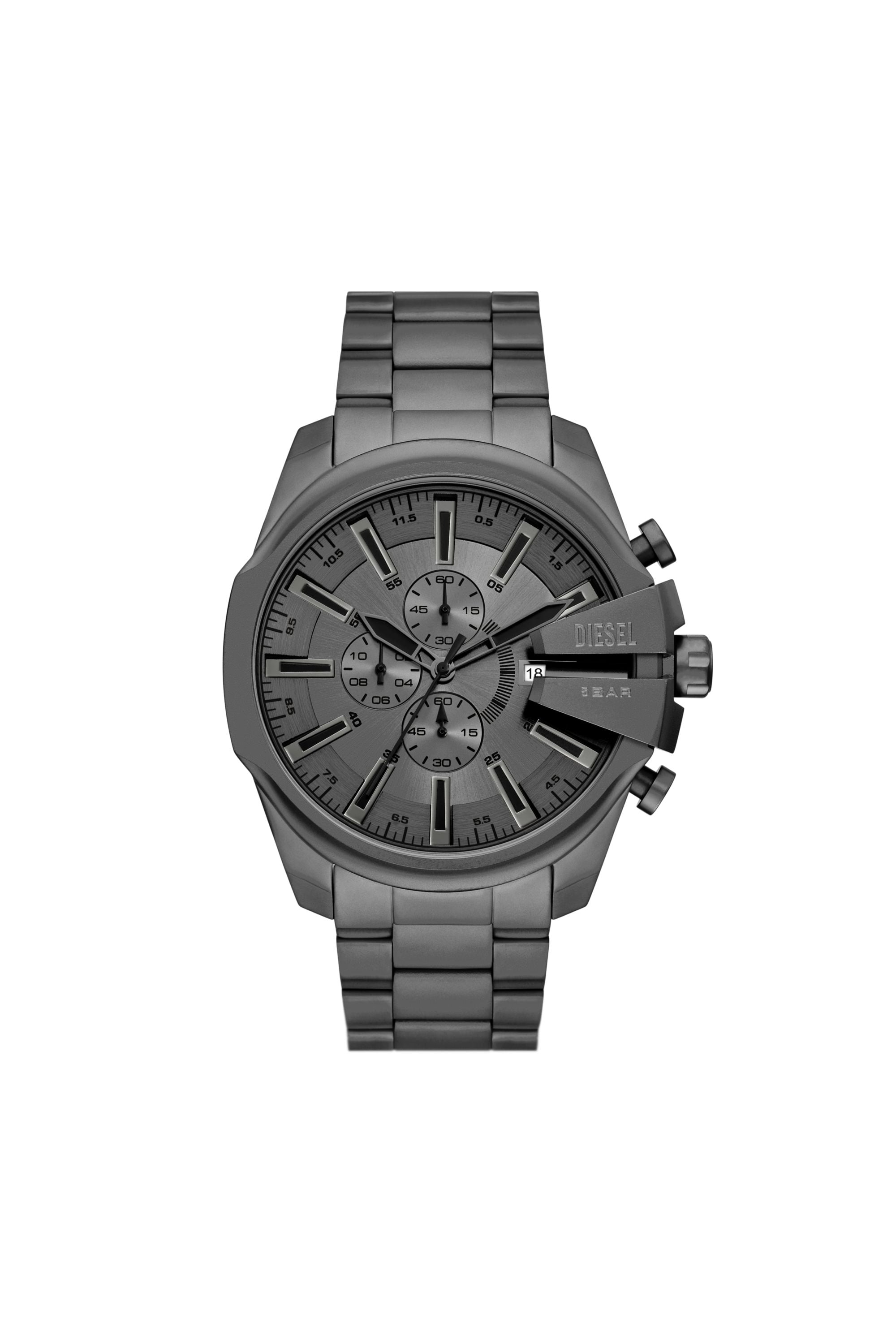 Diesel - Diesel Mega Chief Slim Chronograph Gray Stainless Steel Watch - Timeframes - Man - Grey