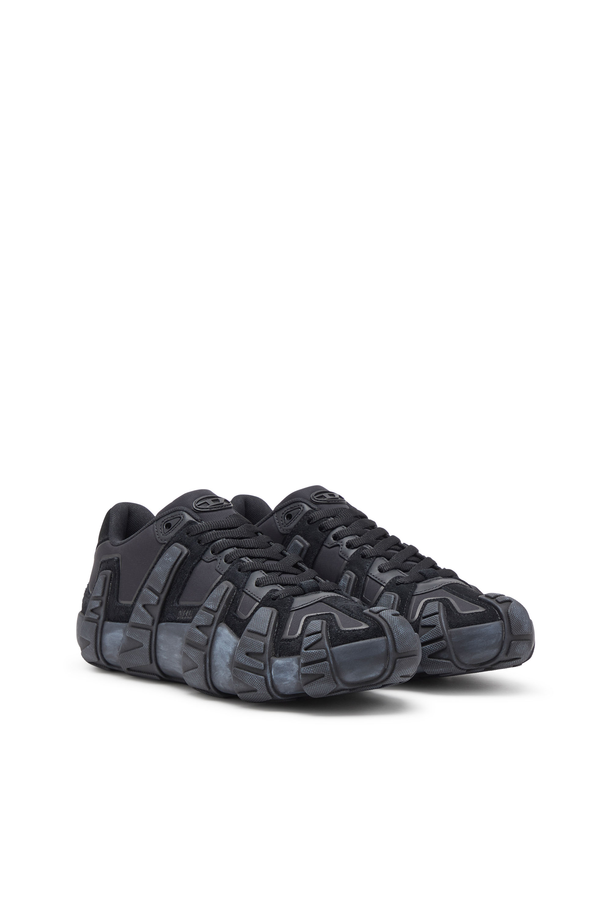 Diesel - S-D-GRIFFE LOW, Man's S-D-Griffe - Nylon sneakers in Black/Blue - 3
