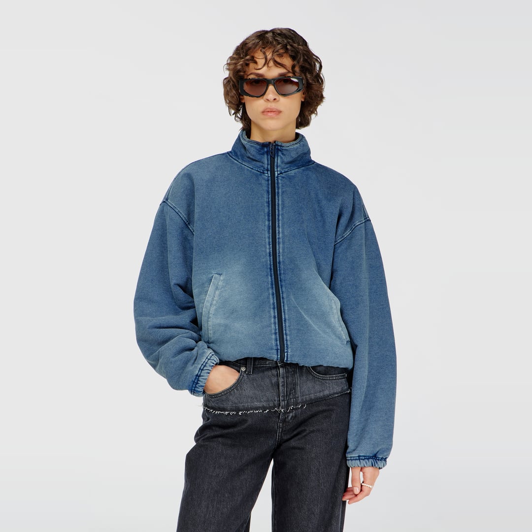 Diesel - Sweat jacket with denim effect - Jackets - Woman - Blue