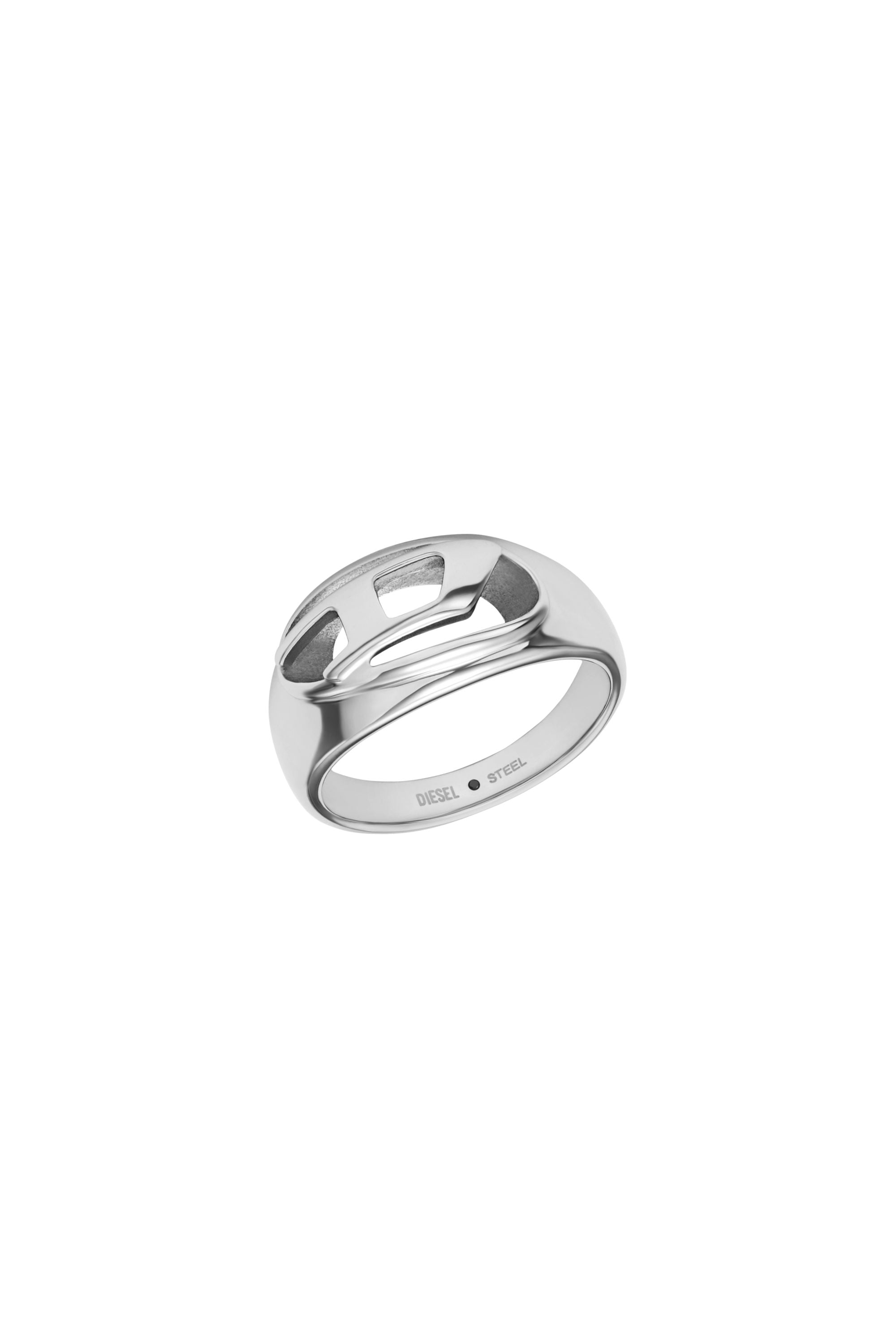 Diesel Unisex Silver - Stainless Steel Band Ring - Rings Size 5.5