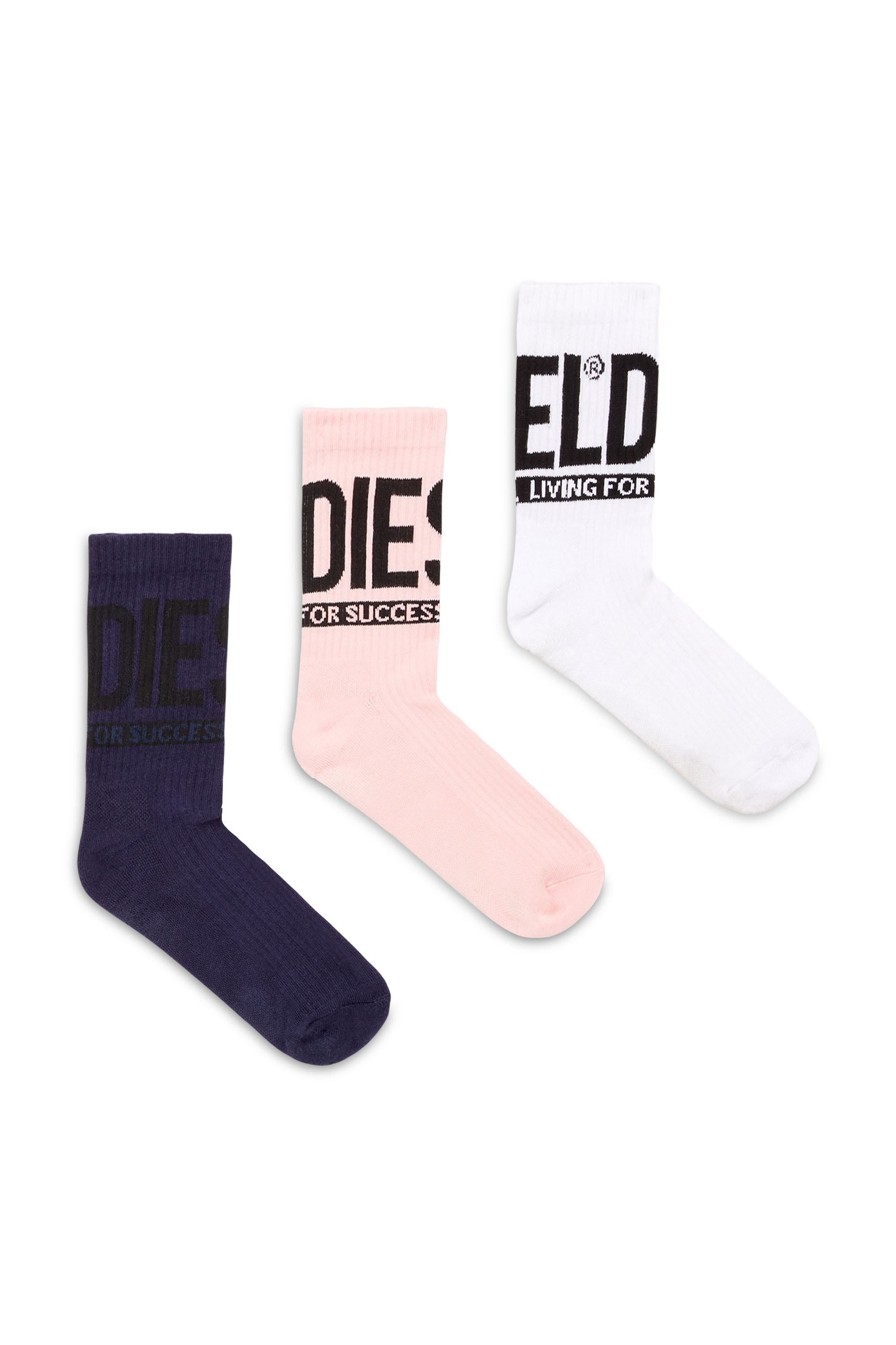 Diesel Mužský Multicolor - Three-Pack Socks With Logo - Socks - Man Médium