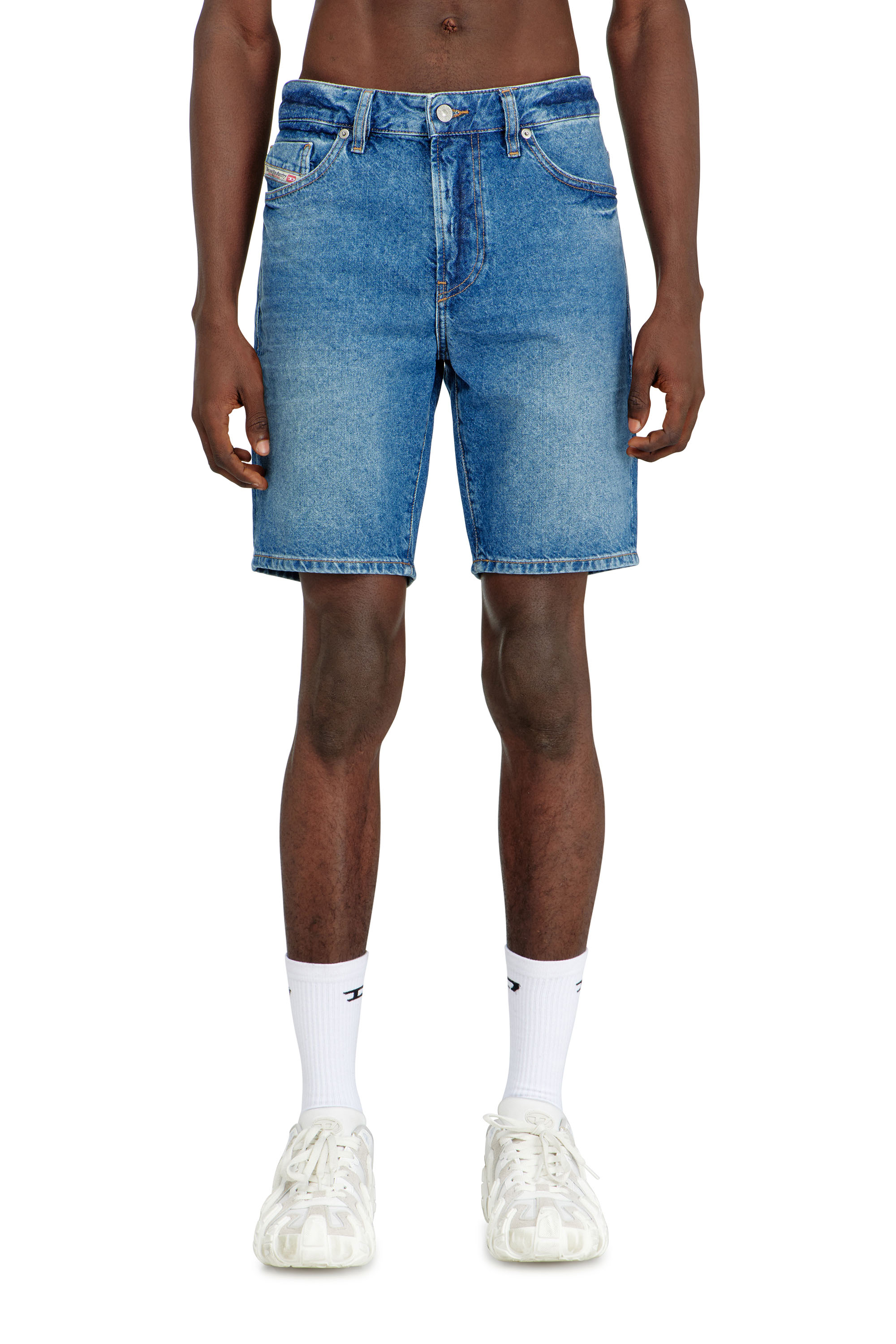Diesel Blu Uomo - Shorts Slim In Denim Lavaggio Pulito - Shorts In Denim Taglia 31