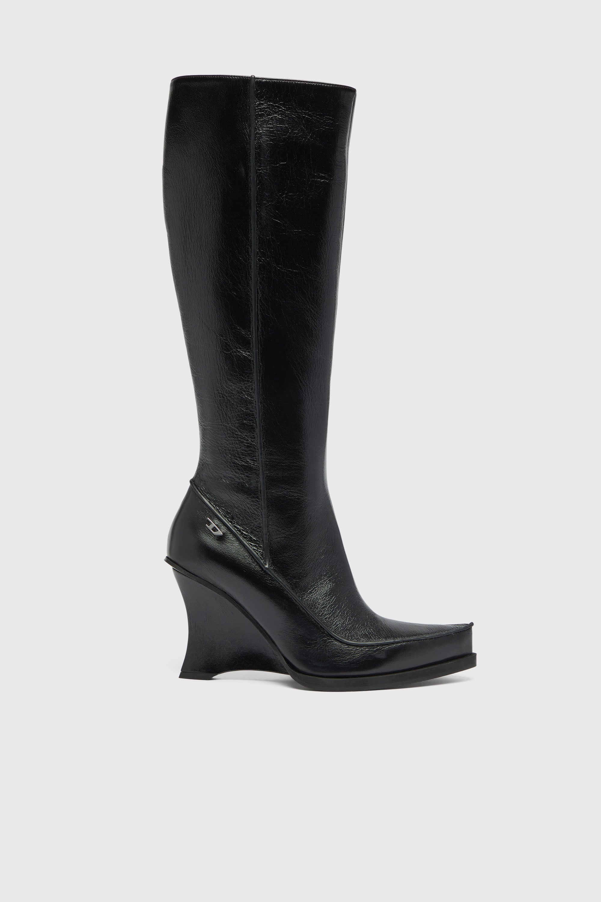 Diesel – D-Lucette-Knee-high boots in leather – Boots – Woman – Black