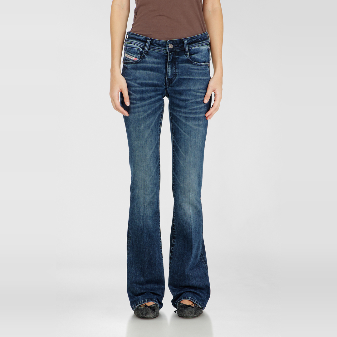 Diesel Jeans Bootcut Taille Basse 1969 D-Ebbey, Bleu foncé, Fermeture zippée