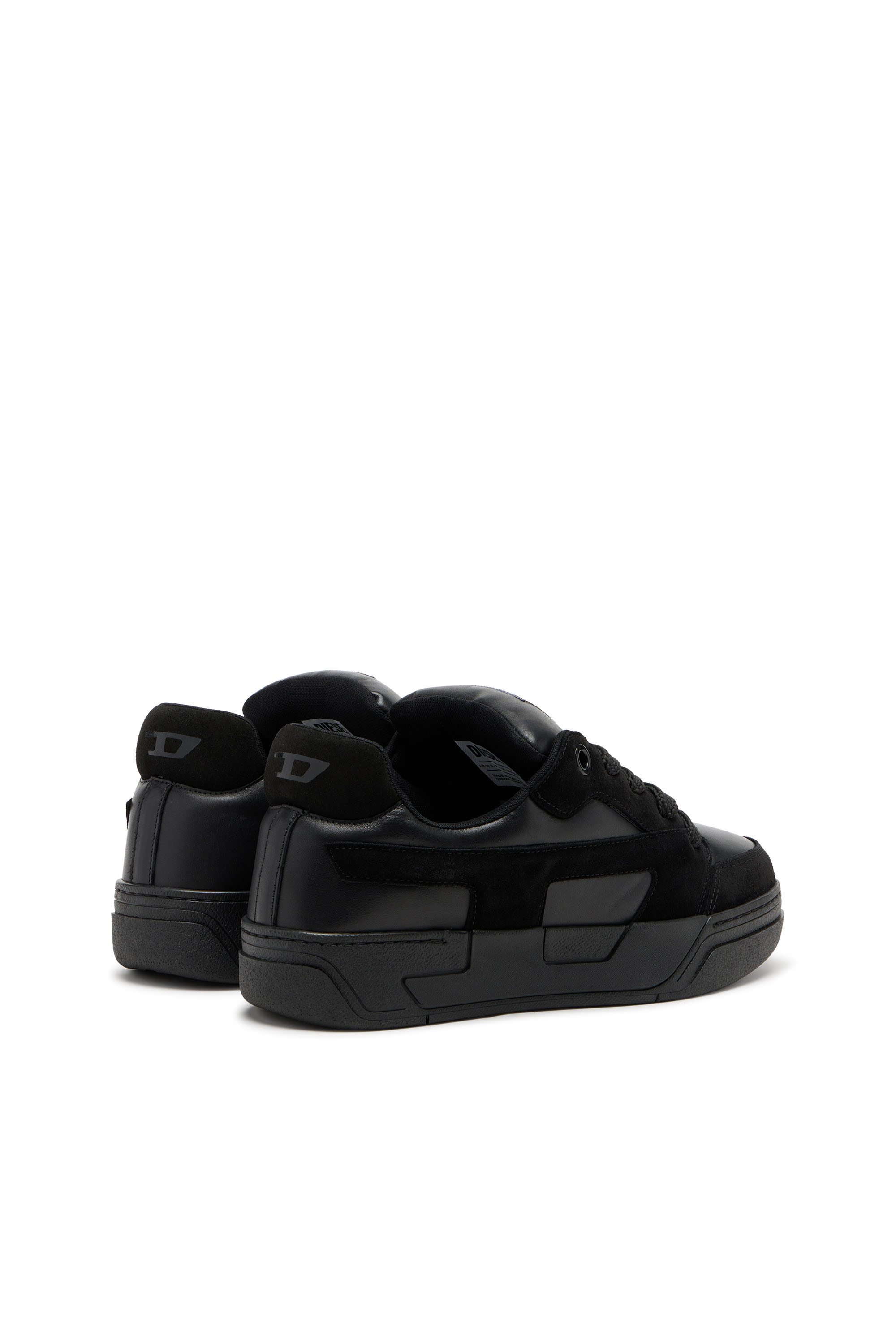 Diesel - S-D-OLLIE LOW, Man's D-Ollie-Monochrome sneakers in suede and leather in Black - 3