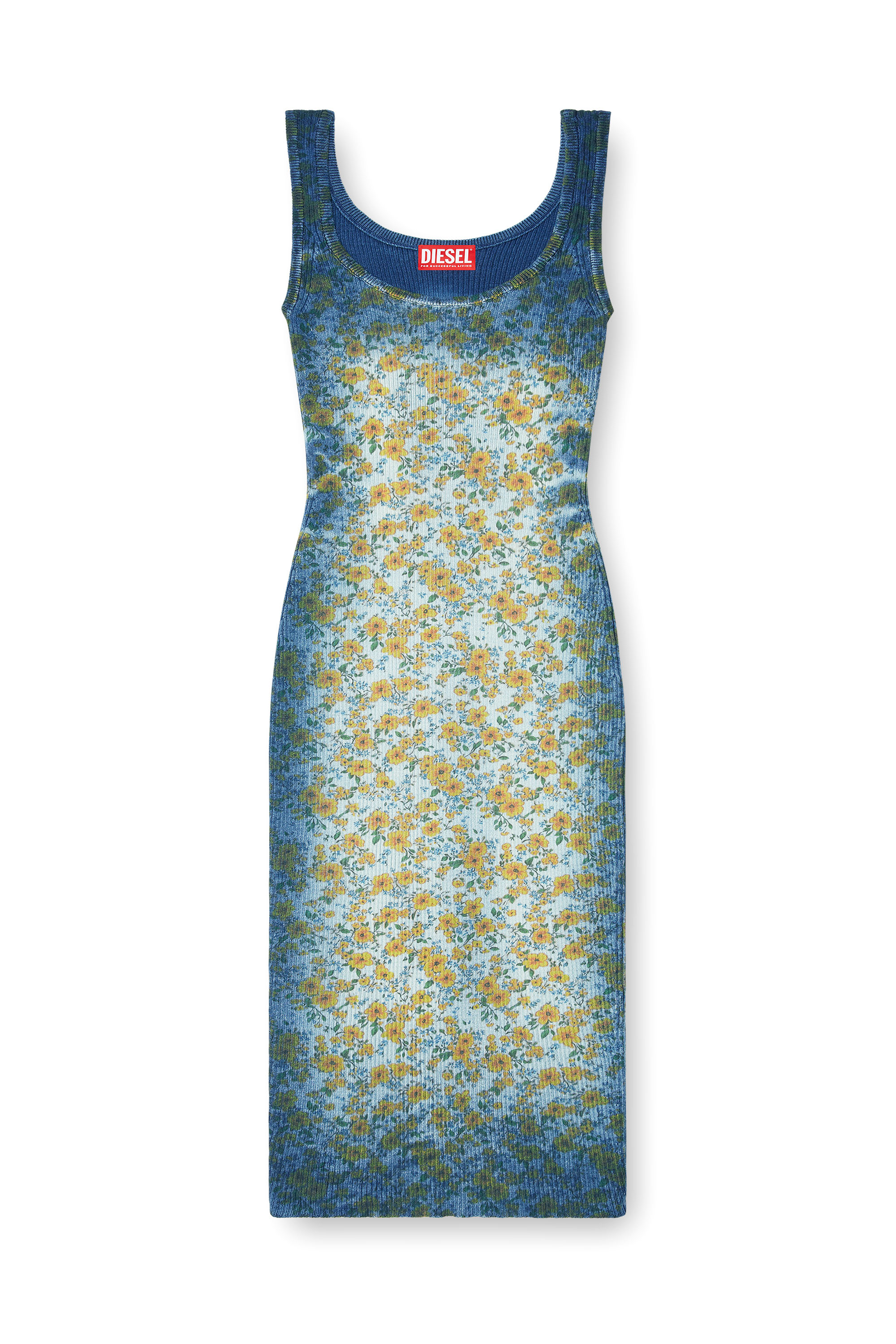 Diesel - M-EGITA, Woman's Mini dress with floral X-ray effect in Blue - 3