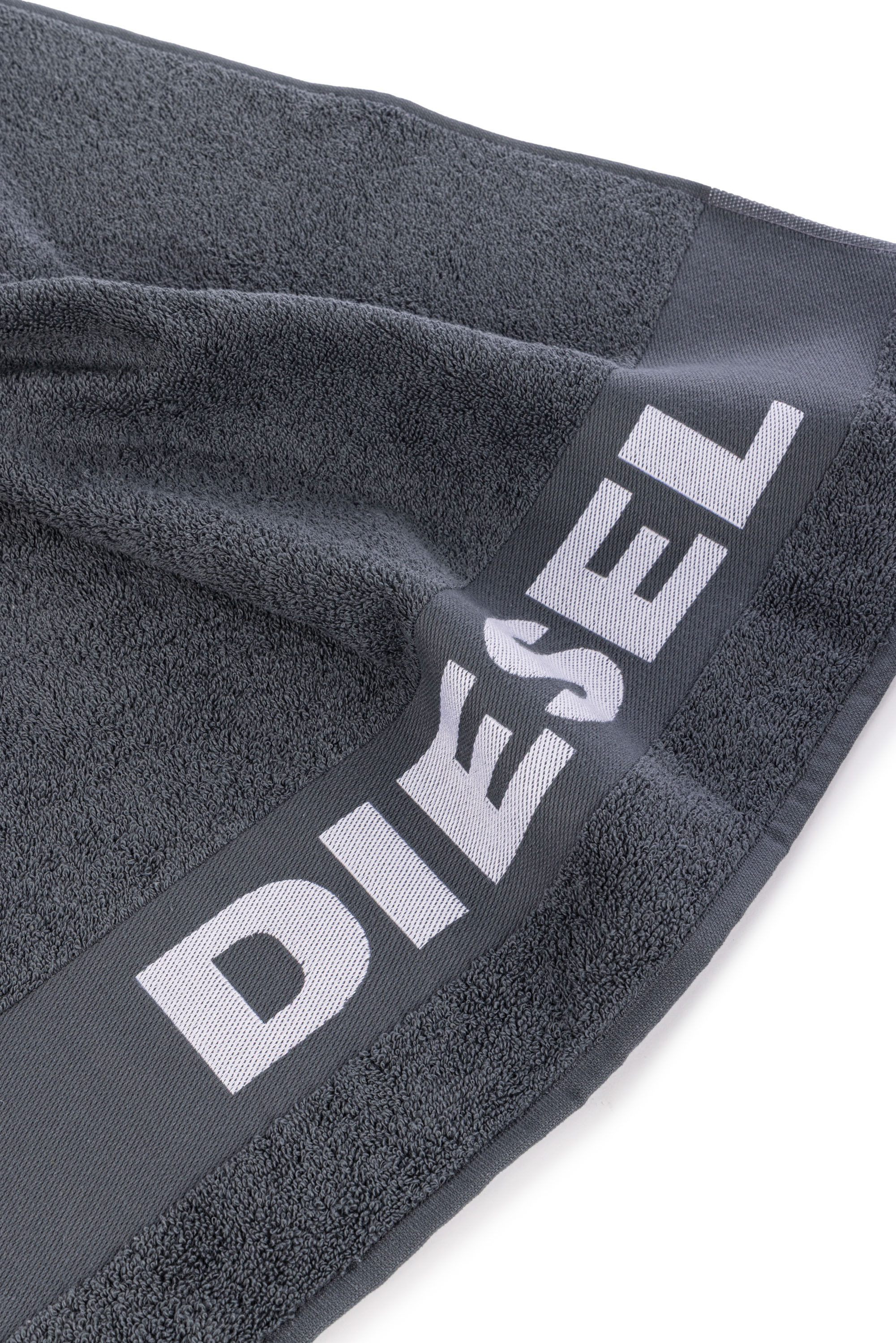 Diesel - 1015211 LOGO-COTTON TOWEL 100X180 GREY, Unisex's Logo-Cotton Terry Towel in Dark grey - 3