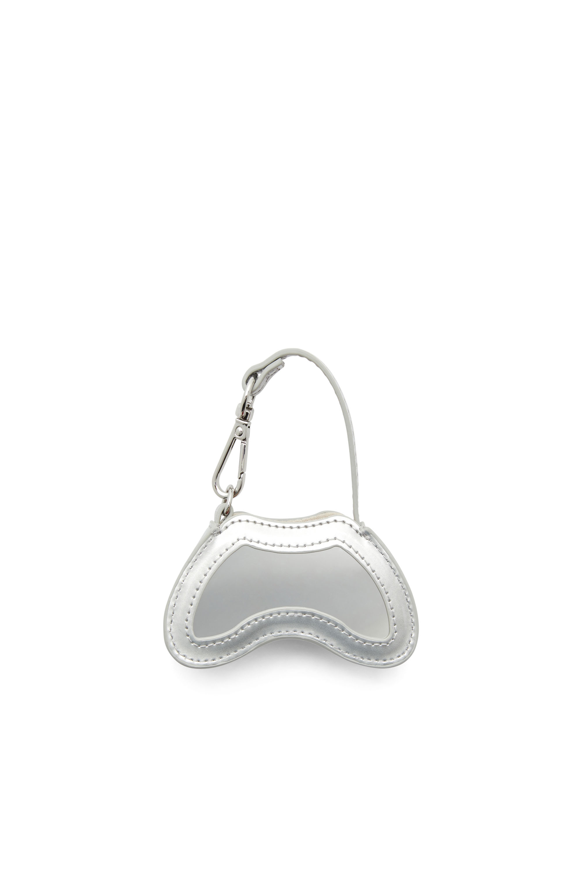 Diesel - PLAY CHARMS, Woman's Glossy bag charm with mirror in Silver - 3