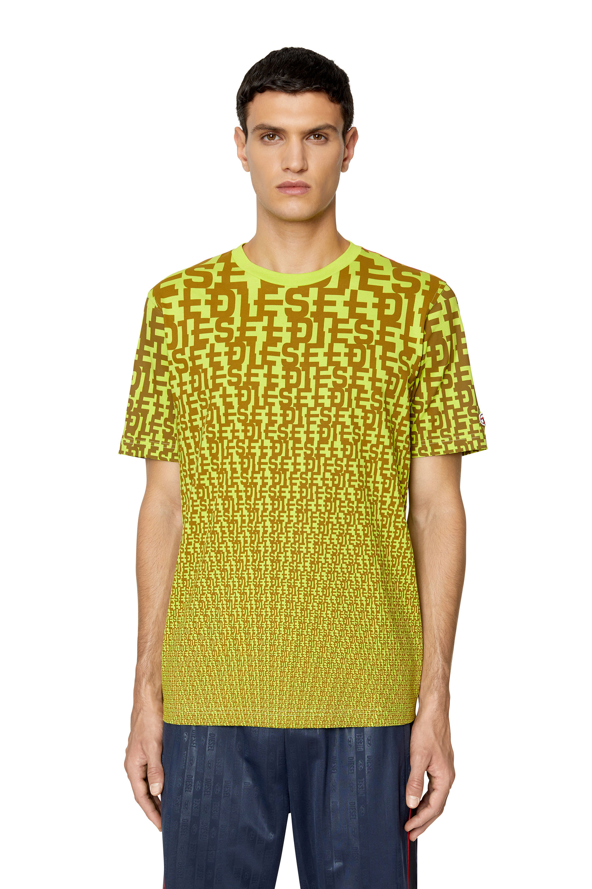 Diesel - T-shirt con stampa monogrammatica all-over - T-Shirts - Uomo - Verde