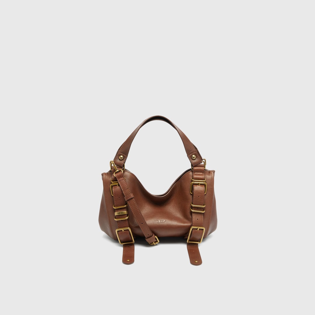 Diesel - D-One-Small top-handle bag in treated leather - Handbags - Woman - Brown