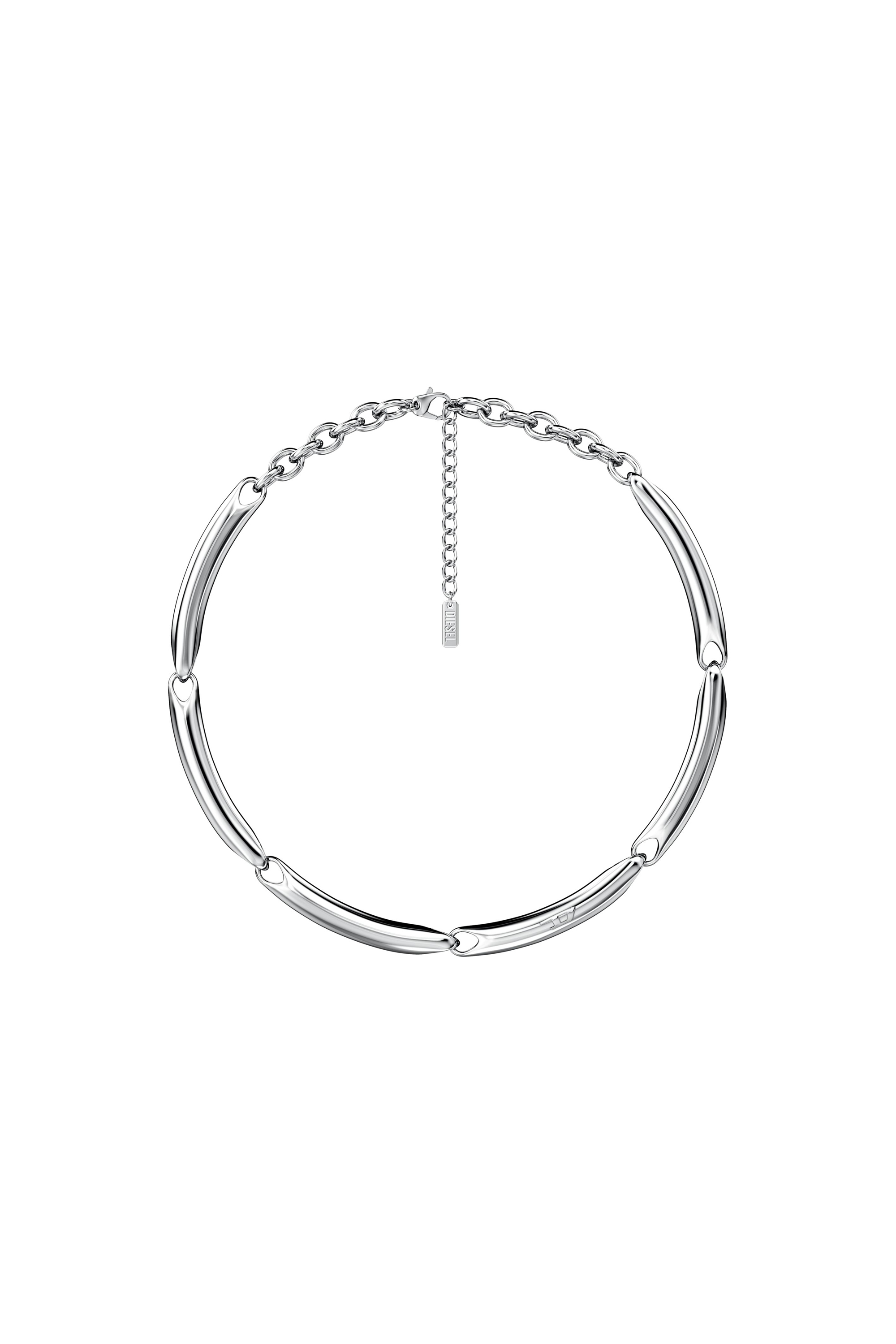 Diesel Unisex Silver - Stainless Steel Chain Necklace - Necklaces Uni