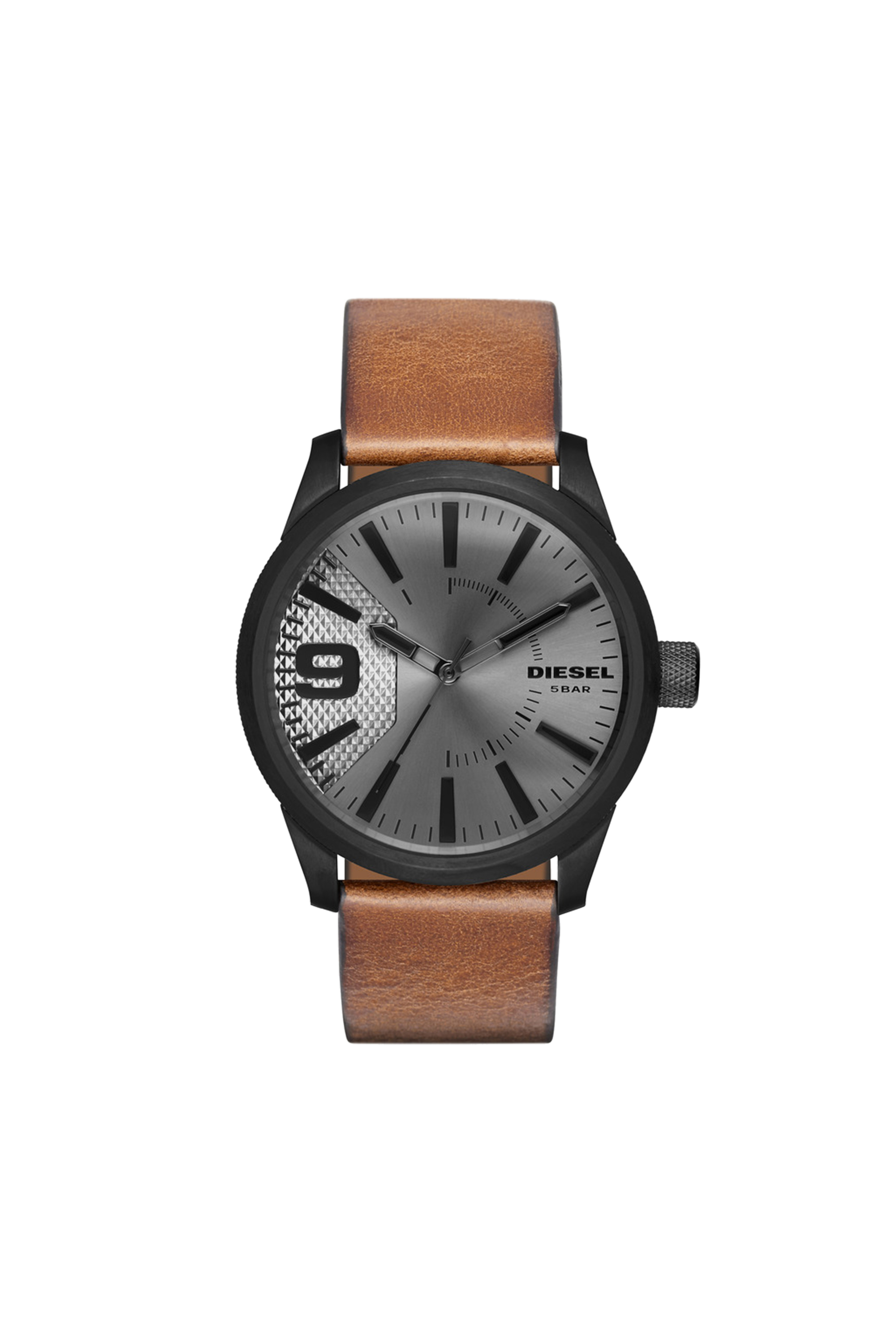 Diesel - Rasp watch with brown leather strap - Timeframes - Man - Brown
