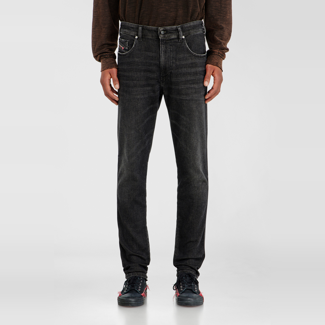 Diesel Slim Taille Moyenne 2062 D-Strukt Joggjeans, Noir/Gris foncé, Fermeture zippée