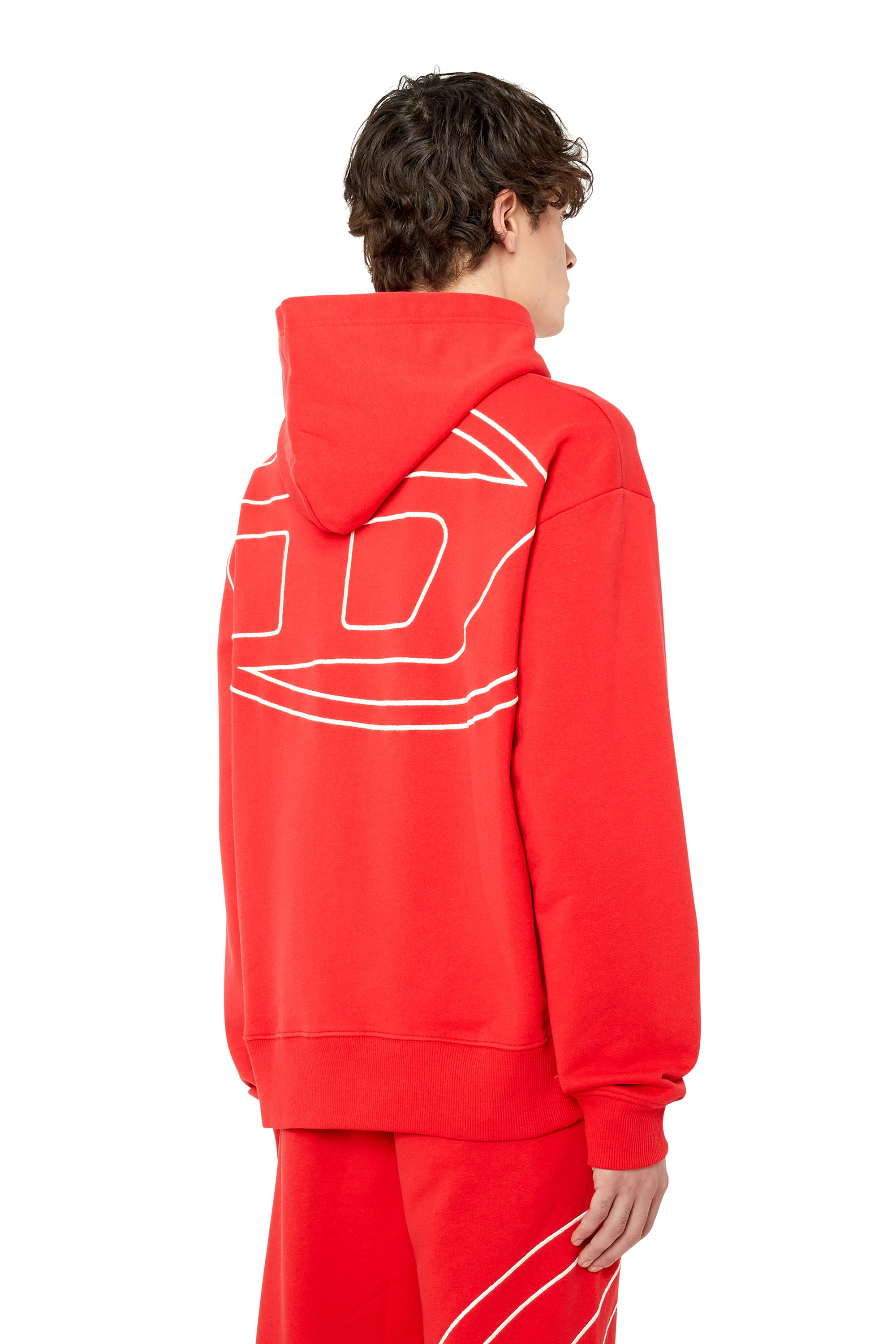 Diesel - Hoodie with back maxi D logo - Sweaters - Man - Red