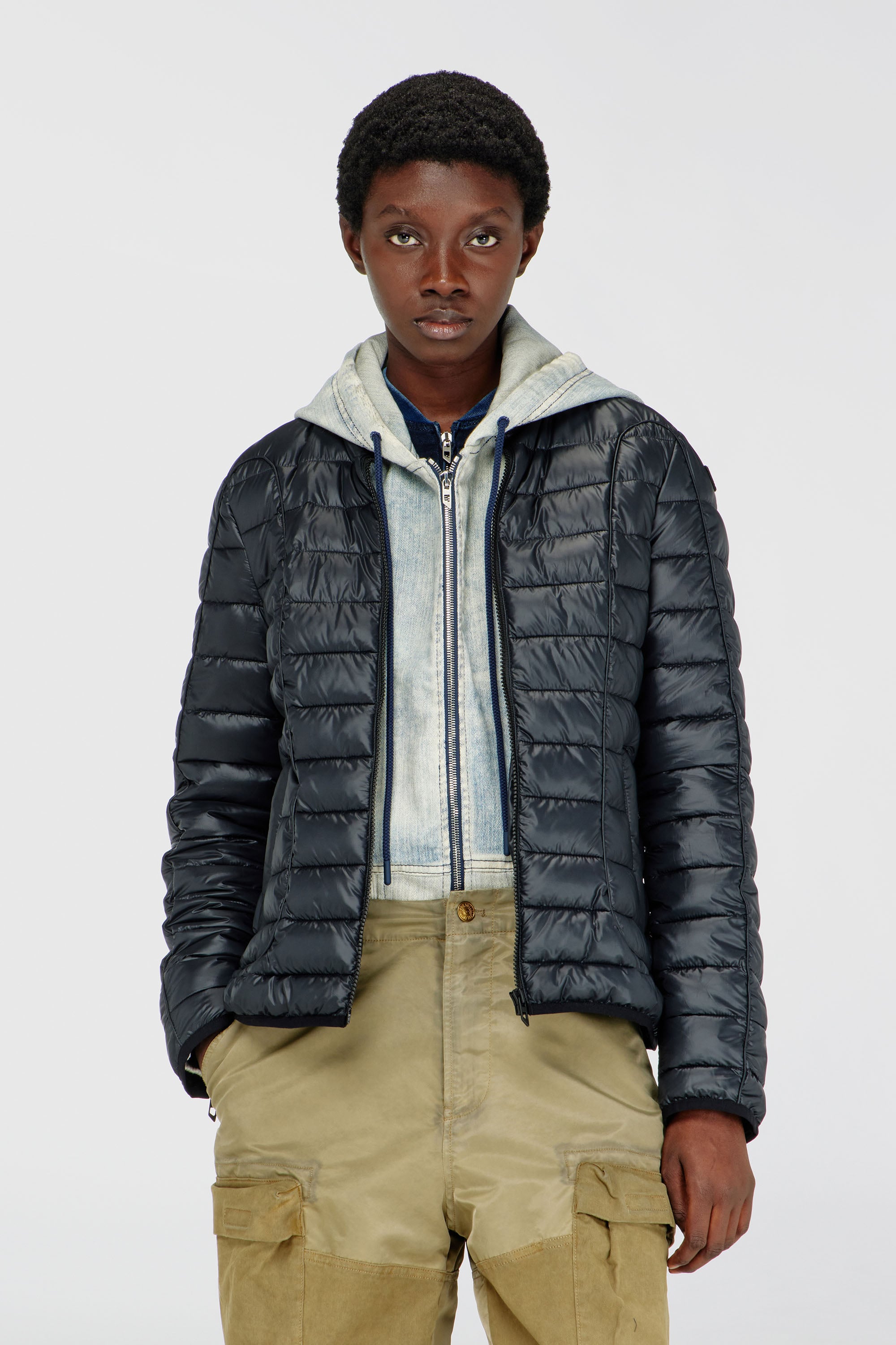 Diesel – Puffer jacket with biker details – Winter Jackets – Woman – Black
