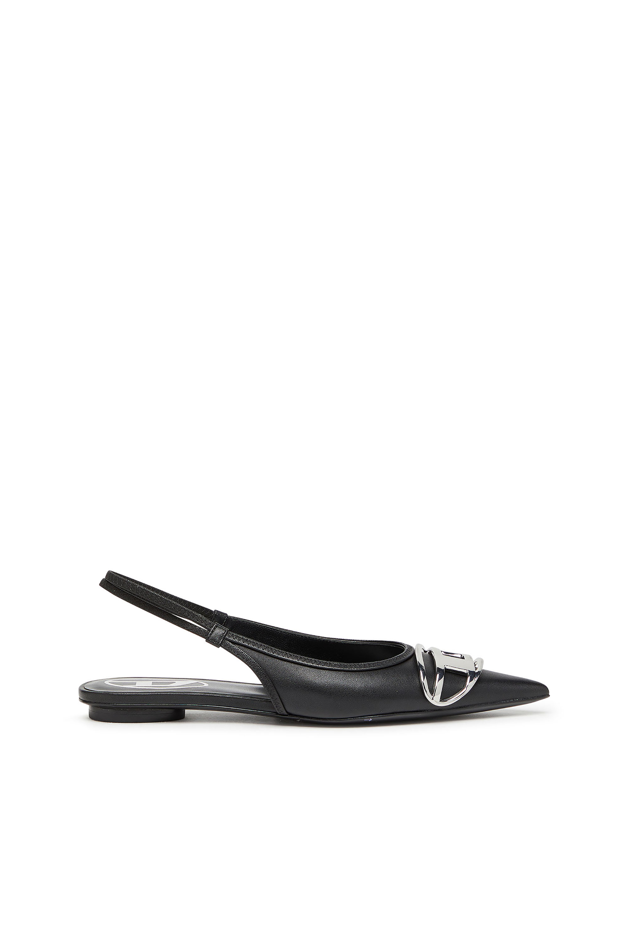 Diesel Women's Black - D-Venus-Slingback Flats In Nappa Leather - Flats - Woman Size 39
