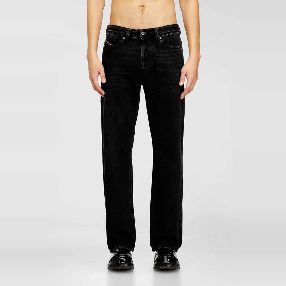 Diesel Jeans Relaxed Taille Moyenne 1980 D-Eeper, Noir/Gris foncé, Fermeture boutonnée